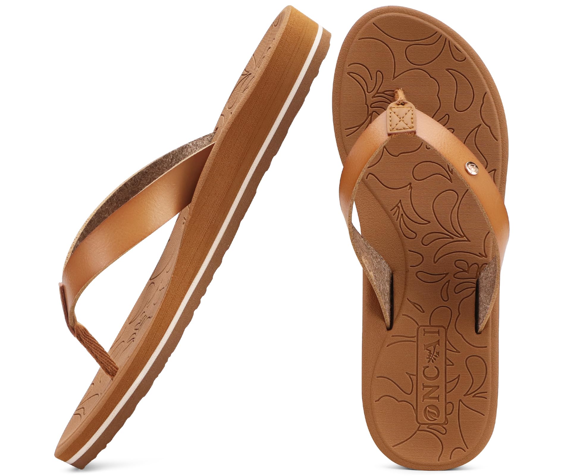 Women's Arch Support Flip Flops - Khaki UK 8-image-a829a840-5a8f-4ec9-8c70-9caf069a8697-120696