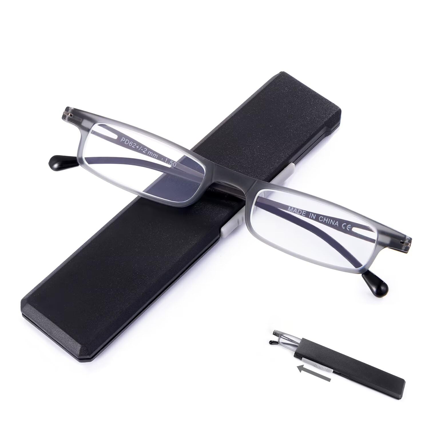 Folding Reading Glasses Compact Design - Grey +1.5-image-34537d9d-7602-4573-a400-d4a219b1da10-114550