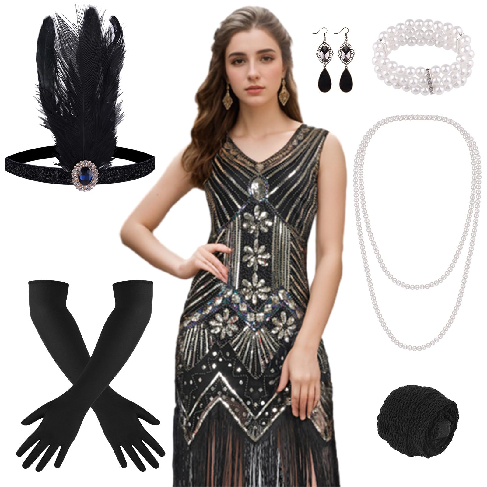 1920s Sequin Flapper Dress with Accessories - Black and Gold XL-image-bcb91760-8f8b-4d07-ad92-3548a6063c30-95236