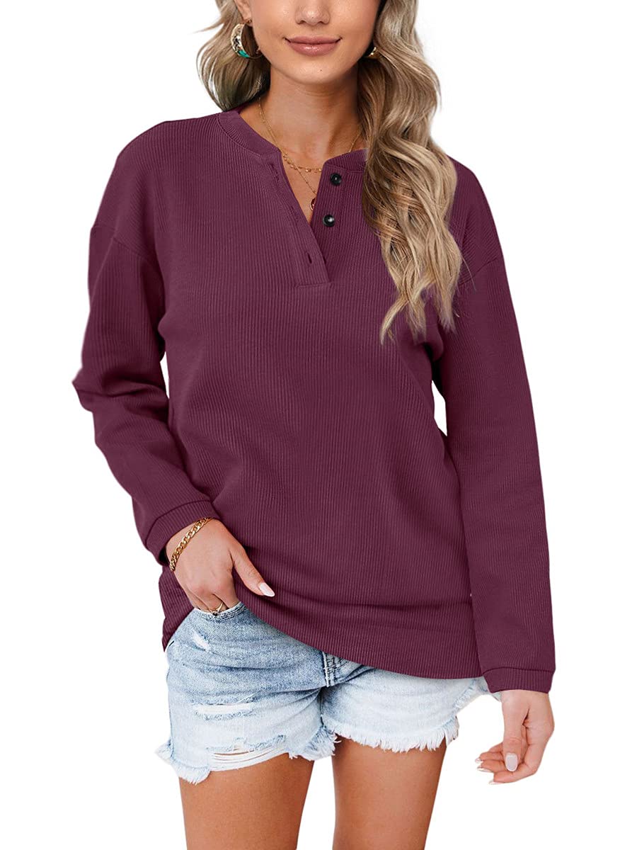 Women's Button Sweatshirt - Fuchsia S-image-a3affd1b-1ced-449e-ac98-7e5a79f7cffd-118125