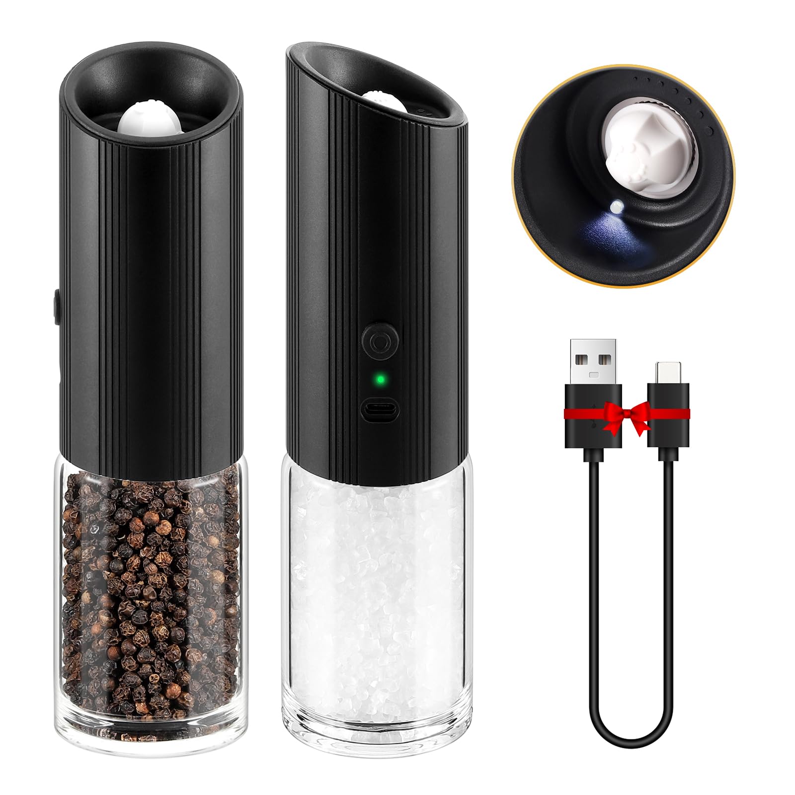 Electric Salt & Pepper Grinder Set - Black-image-f90fb2d0-b137-4135-b826-b66a3cd2ddde-4399