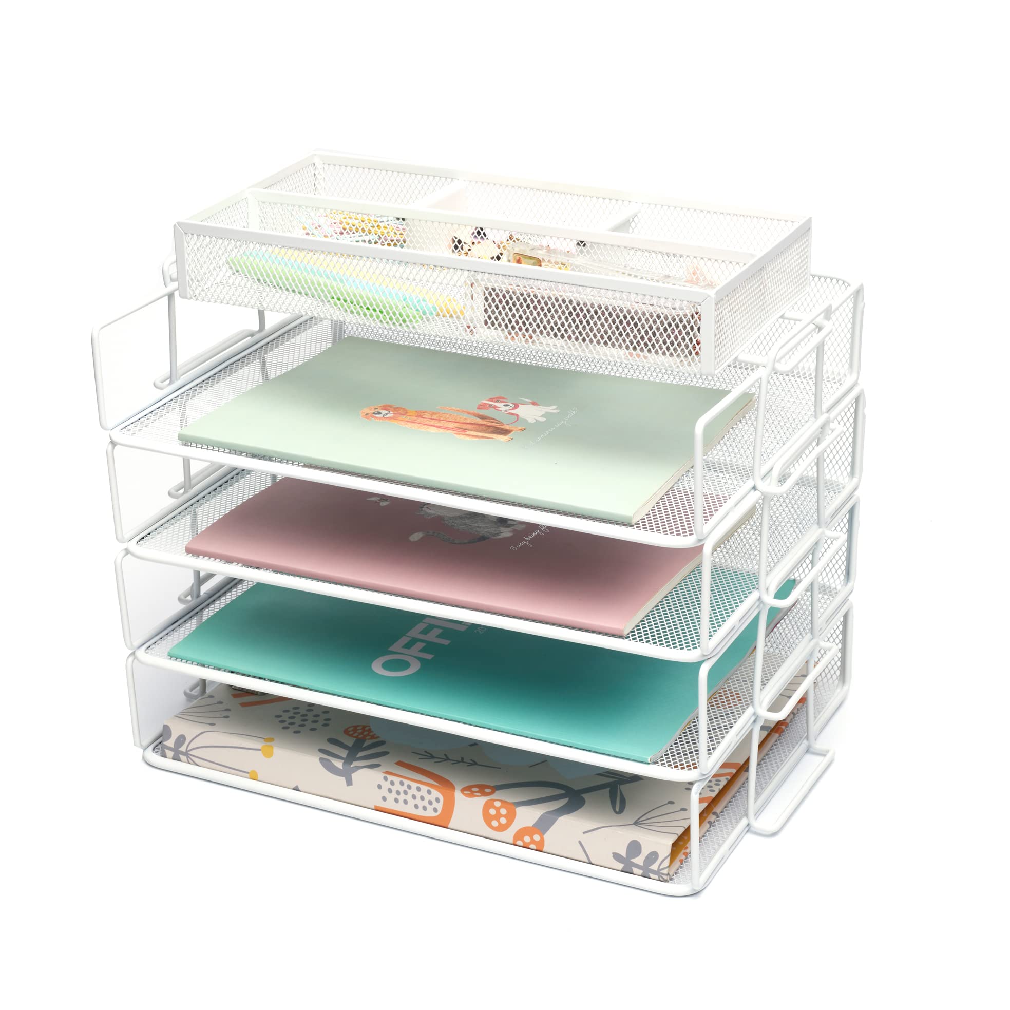 Stackable Paper Sorter 4 Tiers - White 38x25x16cm-image-3515fd8e-a3b9-44b4-a47c-8b043b431823-102721
