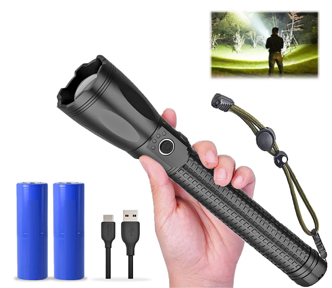 LED Torch Rechargeable Super Bright - Blue 15000 Lumens-image-1709c771-ed4f-44ed-b9fa-e555ac622828-114315