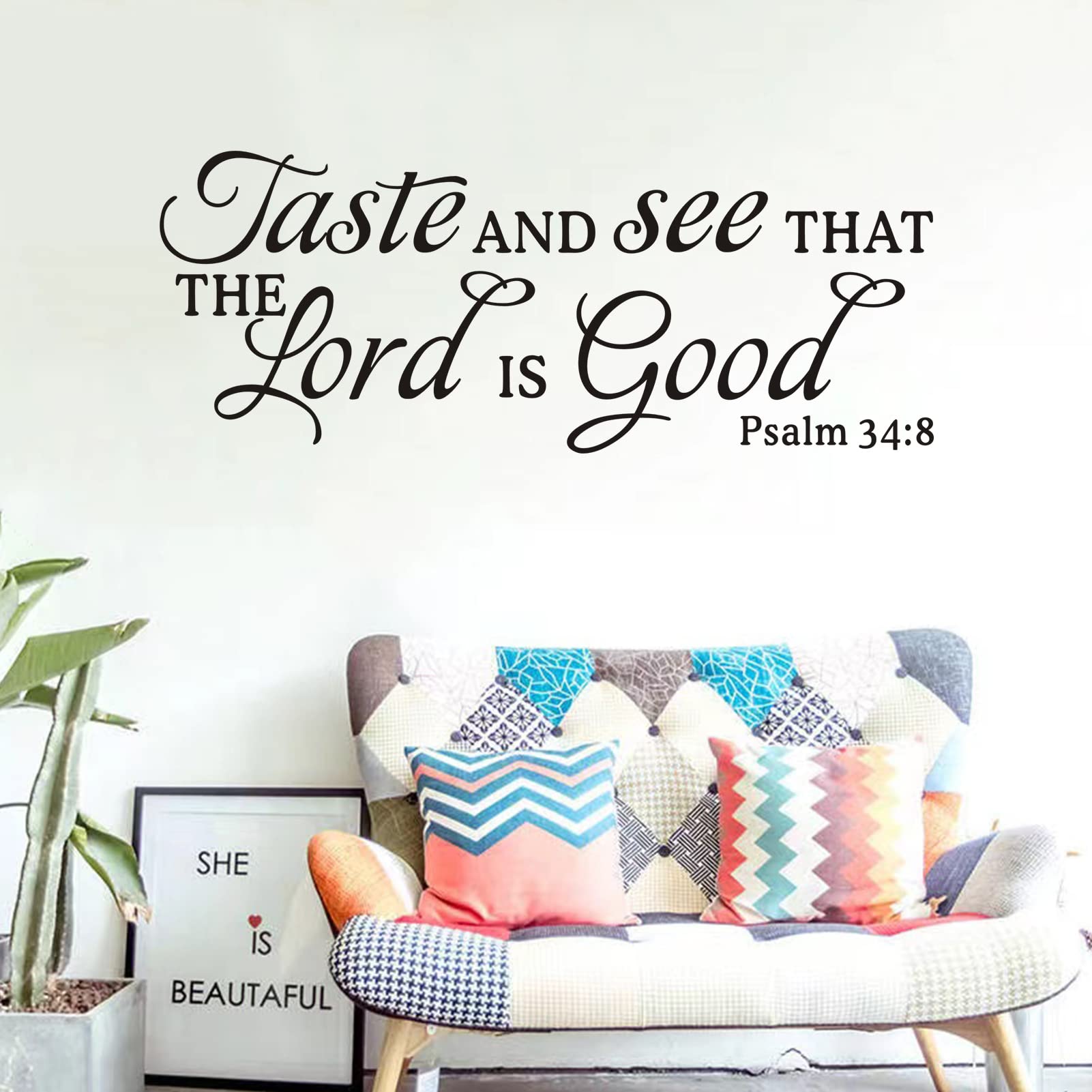 SEATUNE Wall Decals for Living Room, Scripture Wall 32"X12.5"-image-ad083340-9d26-469b-86e1-0941af219d4c-53596