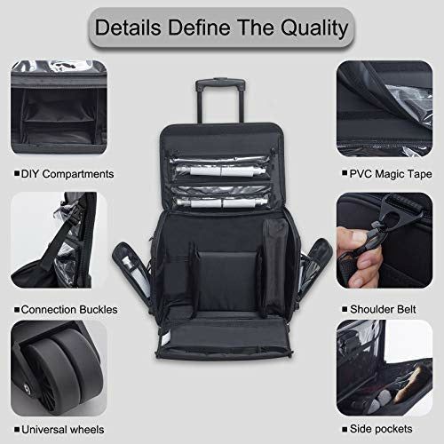 LUVODI Trolley Makeup Case Travel Cosmetic Luggage Suitcase