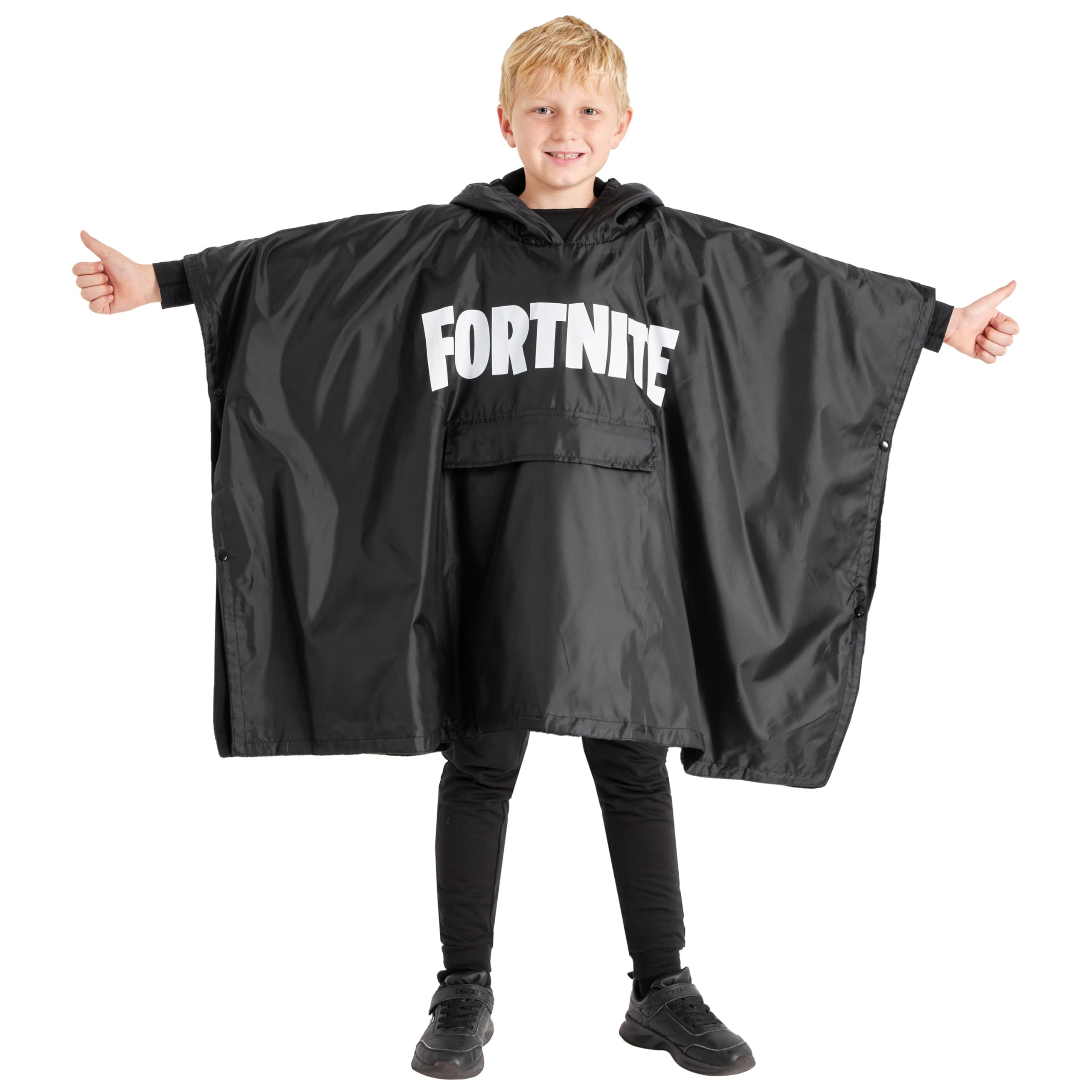 Kids Fleece Waterproof Poncho - Black 6-14 Years-image-e1f6de16-8d74-4d86-a7d1-af76fa29c657-120753