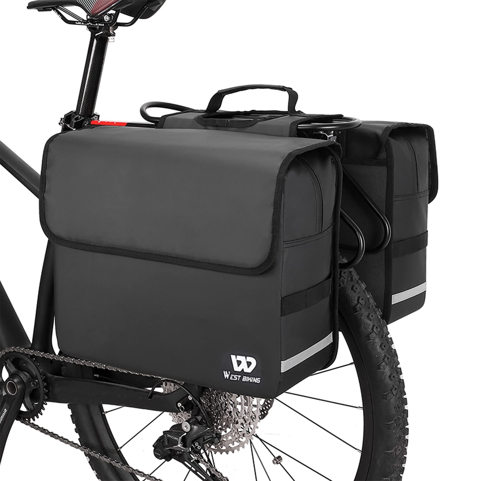 Bike Double Pannier Bag Waterproof - Black 36L-image-69594ef4-673a-446c-938f-05a854f9601f-120926