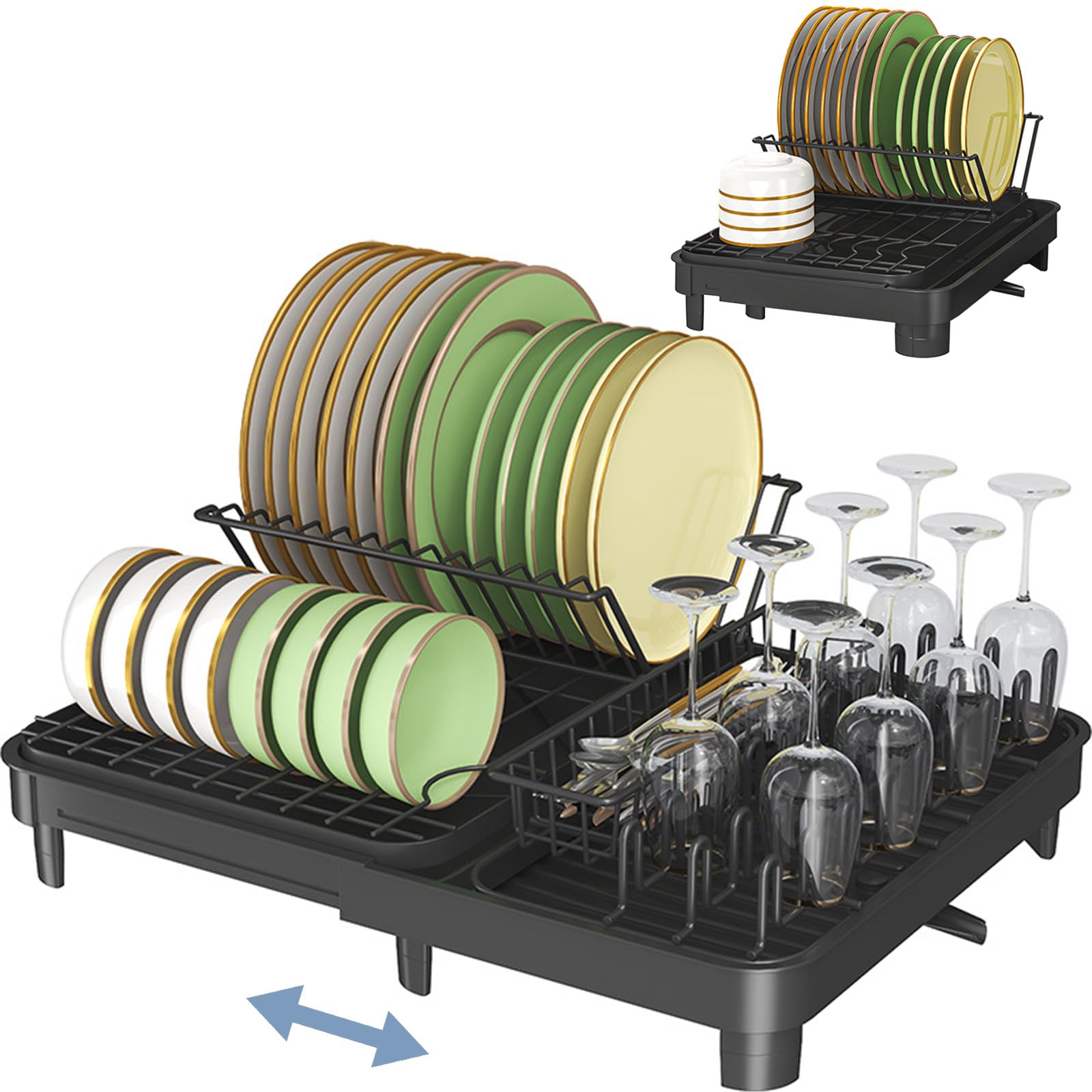Expandable Dish Drying Rack - Black-image-50213b01-3419-4edb-a1aa-ae50c5e40ccb-109775