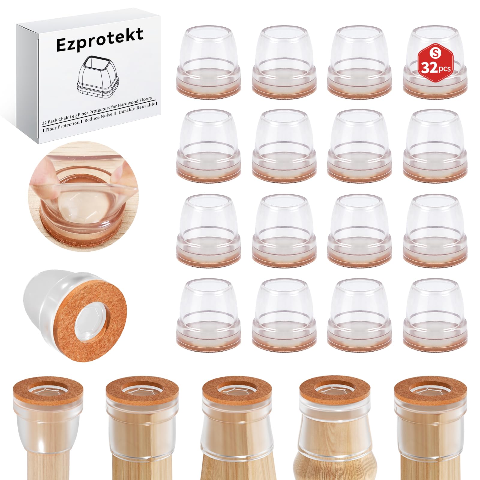 Chair Leg Covers - 32PCS Transparent-image-b13b75ef-9700-49d0-a704-692a12530a77-82509