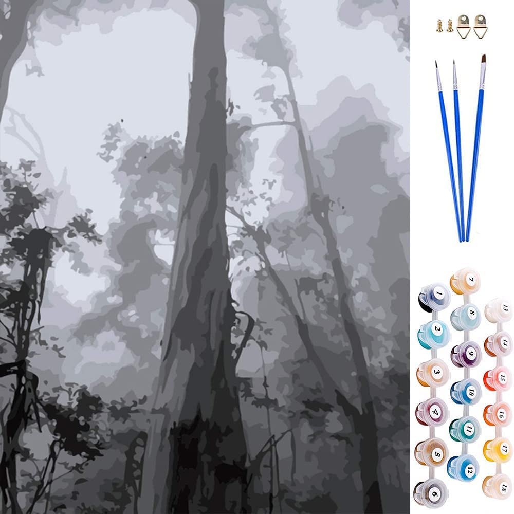 DIY Paint by Numbers Art Therapy - Grey Forest Trees 16x20in for Adults & Kids-image-e1cbb5e5-3407-491c-87ec-57c440bc29f1-46880