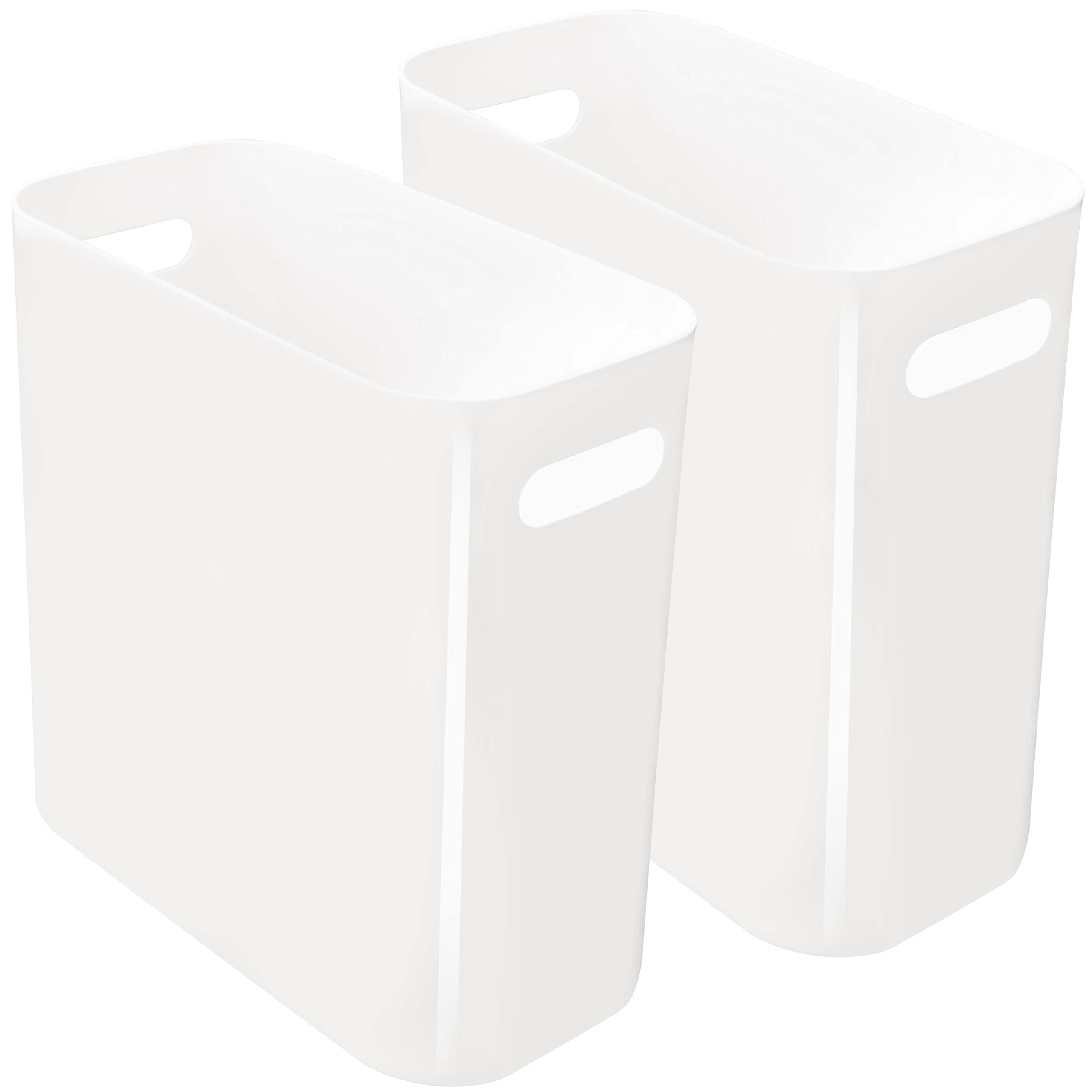 Slim 10L White Trash Bin with Handles - Space-Saving 2 Pack for Home & Office-image-afbdf882-4f1f-4873-b669-3768c32b6d79-62985