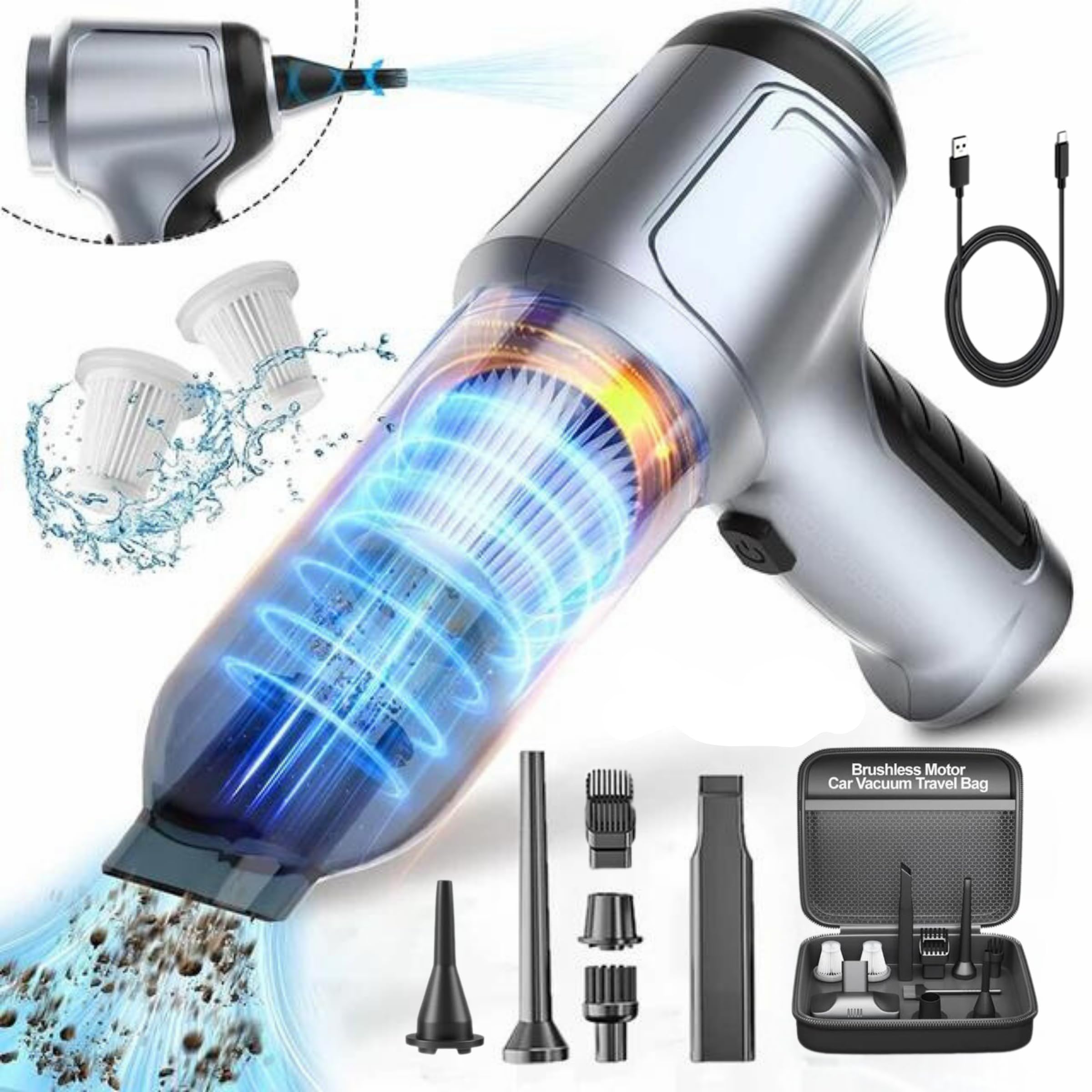 Cordless Car Vacuum Cleaner - Portable Black-image-d7bdb205-6aa7-4322-8b04-f481c47cd90e-82526