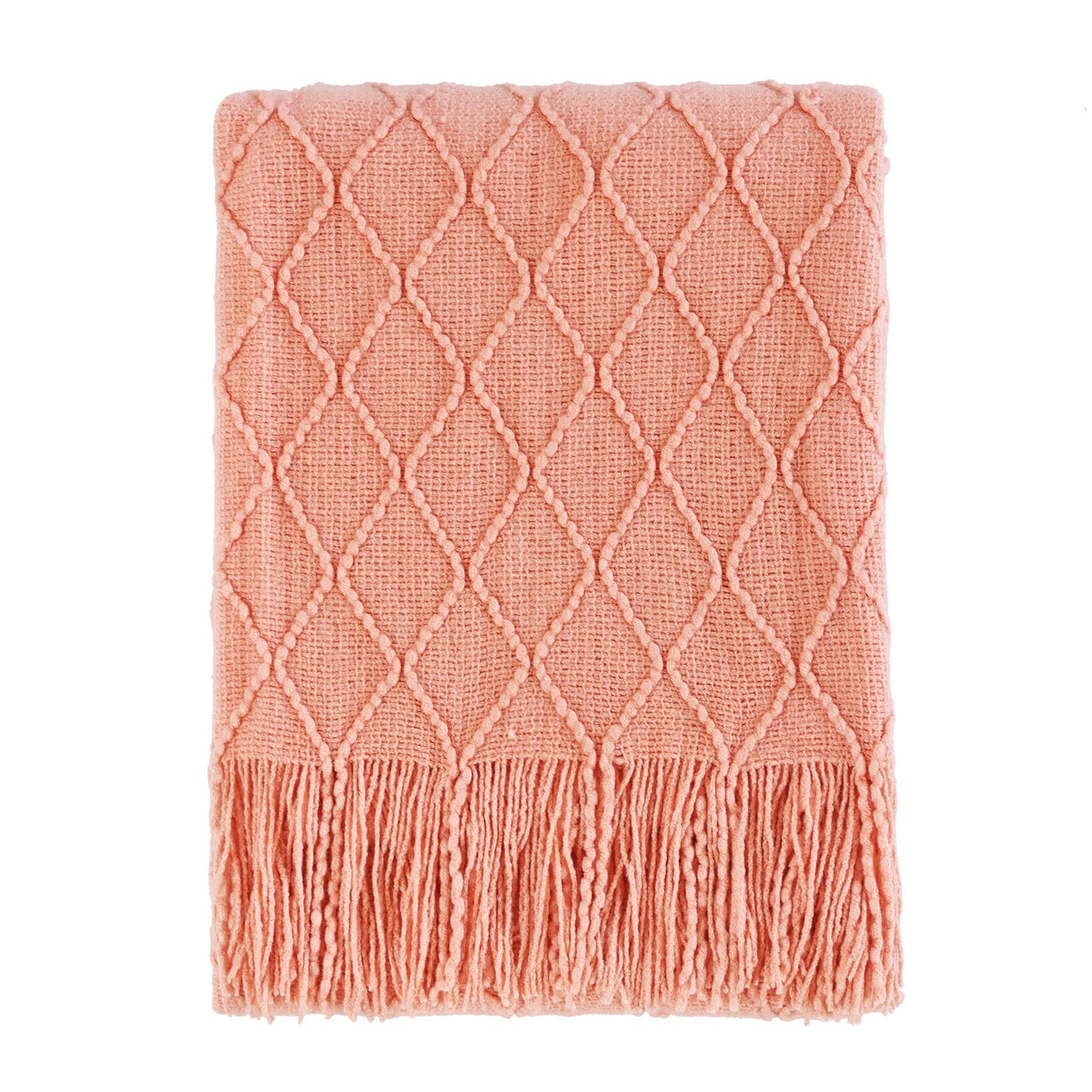 Knitted Sofa Throw Blanket - Orange 152x203cm