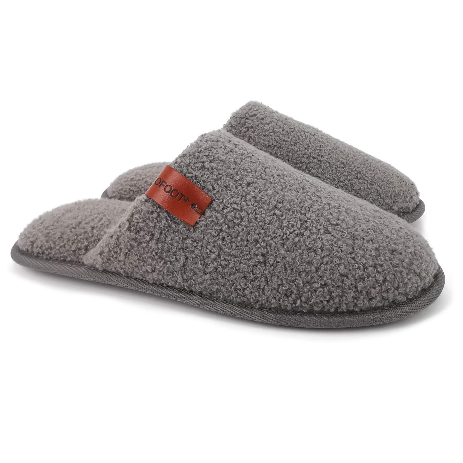Men's Fuzzy Slippers Memory Foam - Grey UK 6.5/7.5-image-2ce68776-90f9-4449-a4e9-31f87e114e7c-113393
