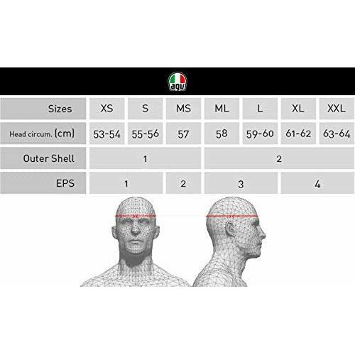 agv helmet size guide K1 S protection profile AGV - Helmet K1 S