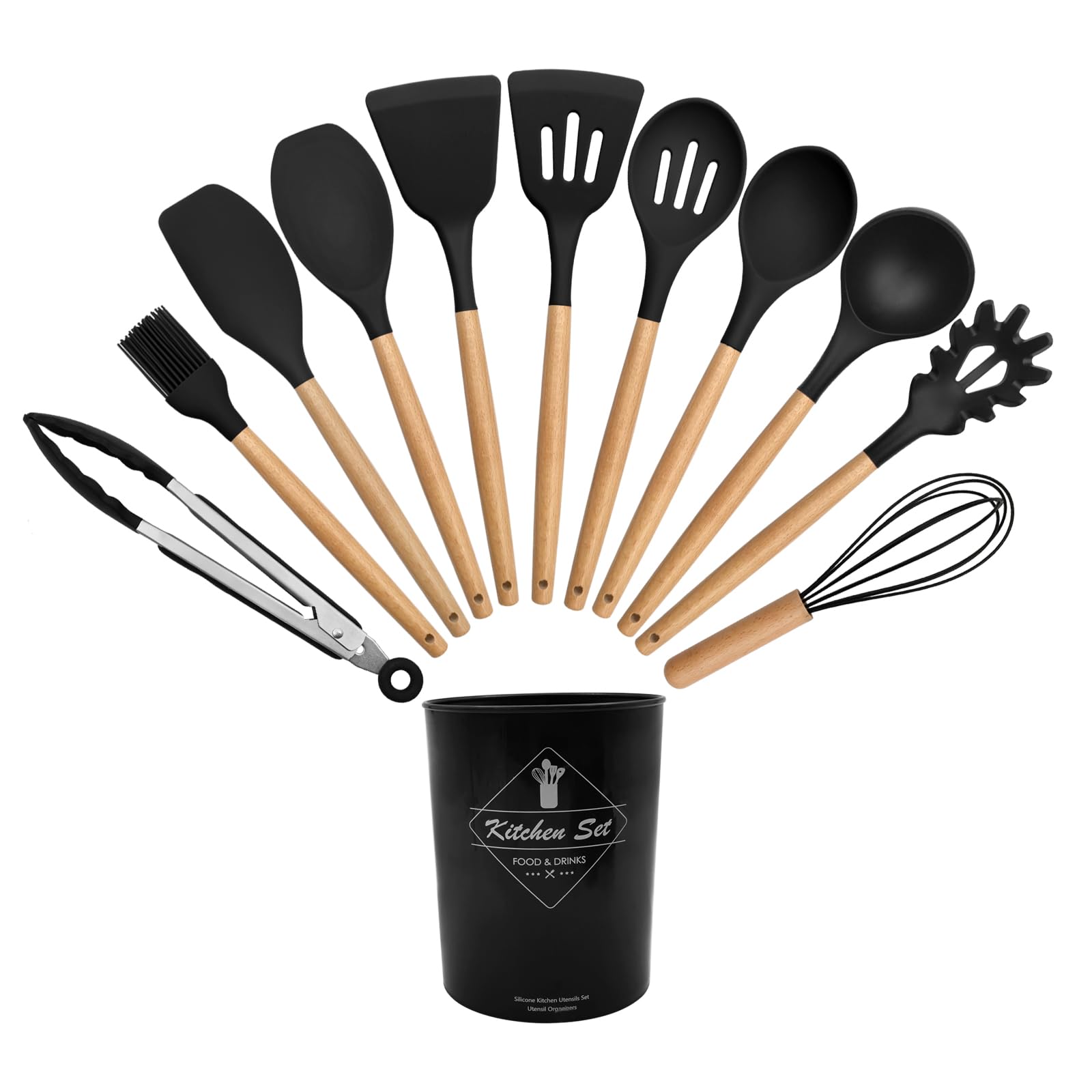 Silicone Kitchen Utensil Set - 12pc Black-image-95335c05-f4a6-452d-8d75-adf603291aad-89750