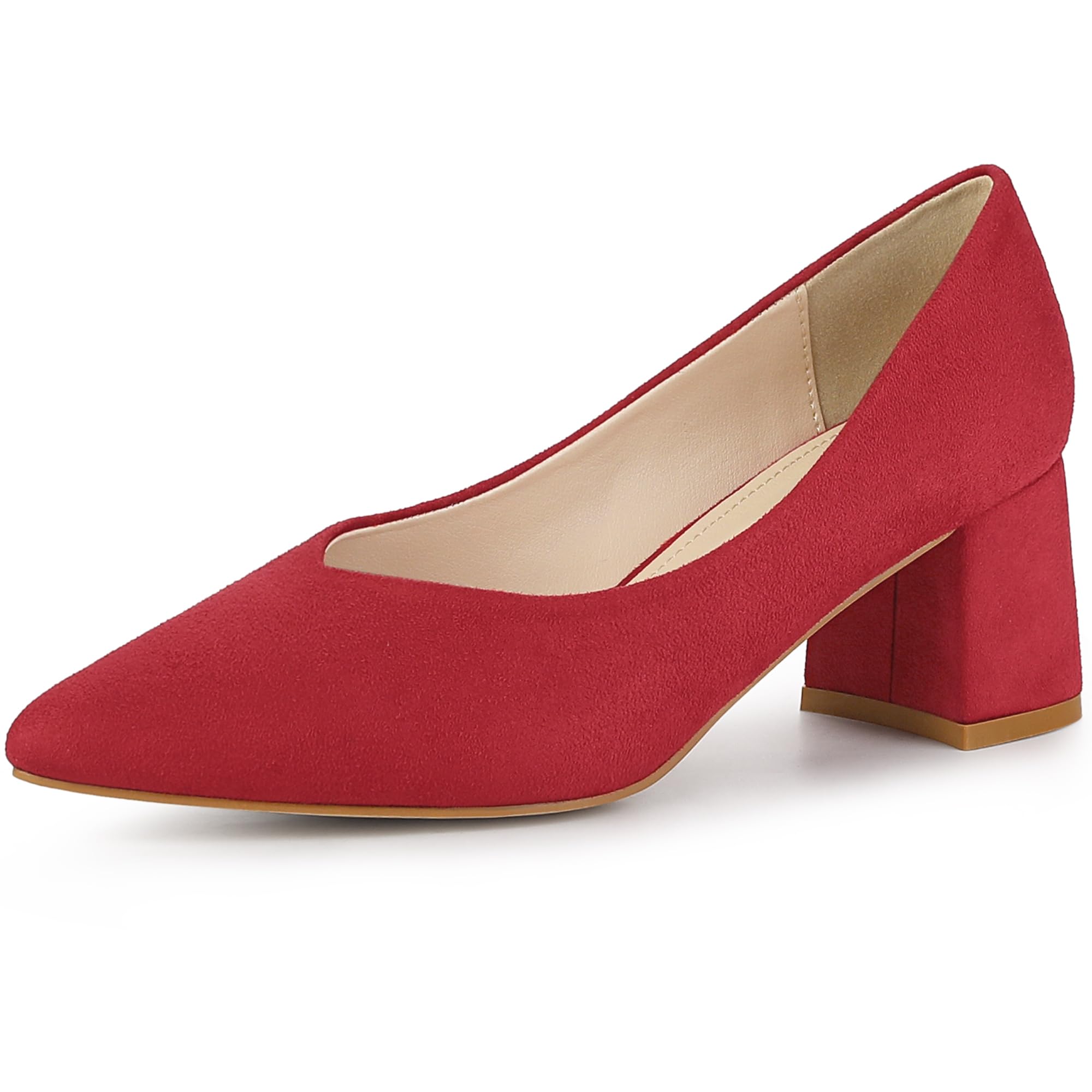 Women's Low Block Heel Pumps - Burgundy UK 7-image-e638d85c-a008-440e-8872-80c71d22b2a7-93469