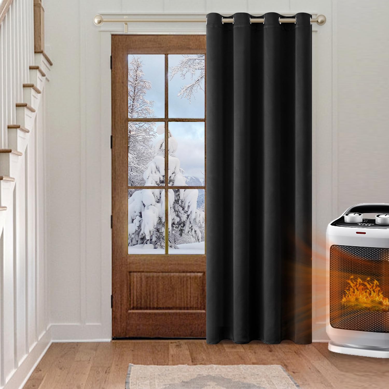 Blackout Curtain for Living Room, Super Soft Thermal Insulated Eyelet Drape, Room Darkening, 52x84in, Black, 1 Panel-image-9e195f9a-7691-4f39-af93-721bc6e4239e-68473