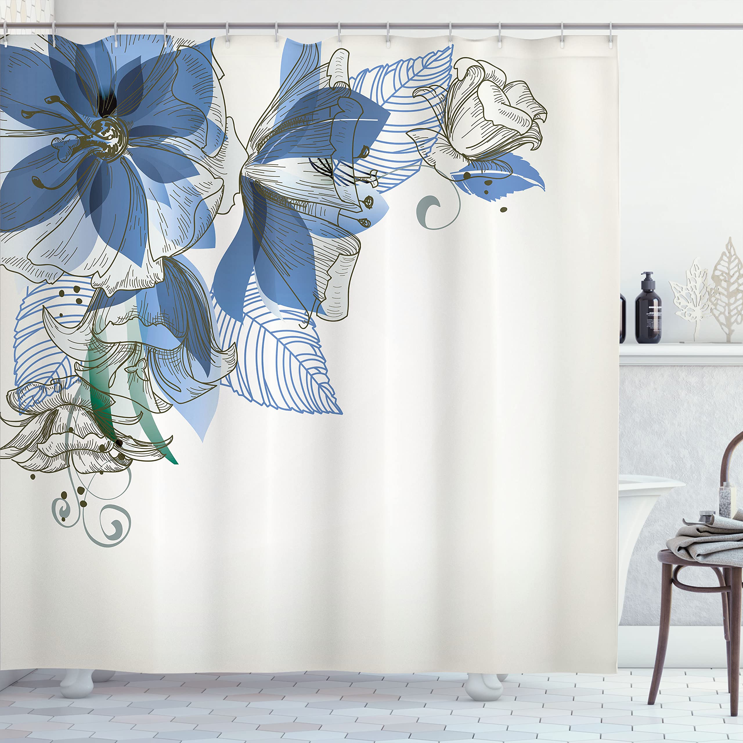 ABAKUHAUS Flowers Shower Curtain, Buds Leaf 175 x 200 cm, Blue White-image-cd9b5e6d-1ee7-4bfe-826a-6c64eb801b42-63634