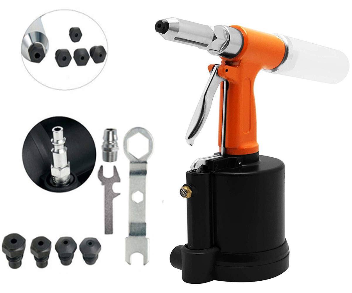 Pneumatic Rivet Gun with 5 Nosepieces - Silver-image-44b25ae8-59ed-4fd7-8070-201ff3050e84-113492