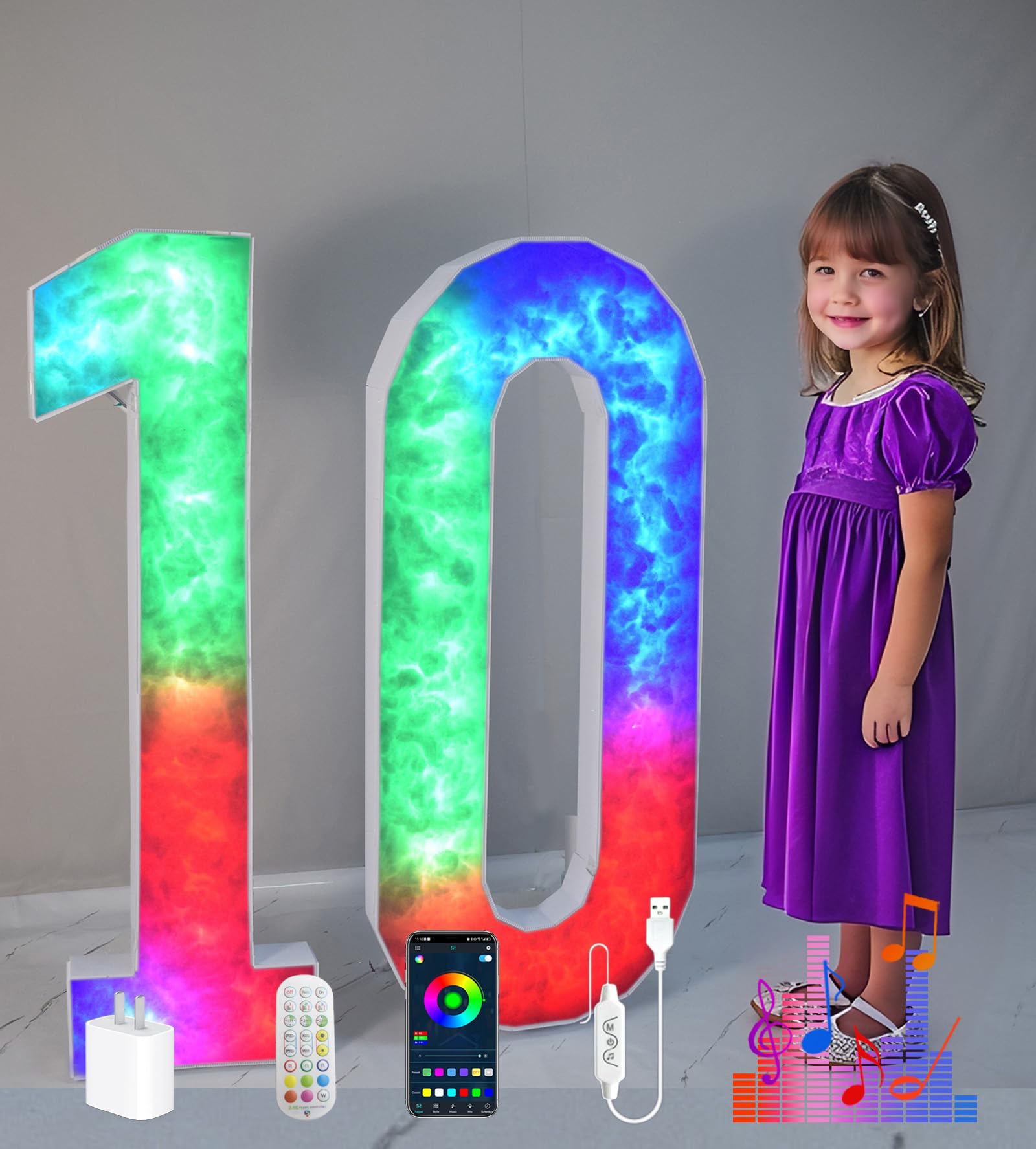 4FT Marquee Number Light Up Décor - Colourful 10-image-f74b6b20-cecb-4e2d-bd25-bb8907a850f7-107884