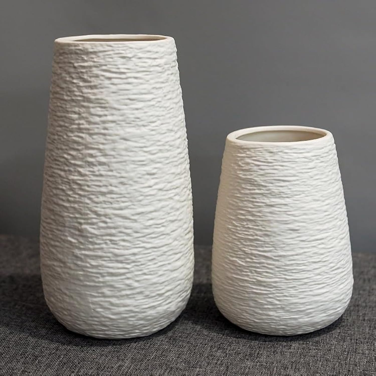 LIFFY Ceramic Vase Set of - Modern Black 2 8" 6" Inches (White)-image-e06aa82b-4579-4d1c-bda4-5529b0ce1ac8-39624