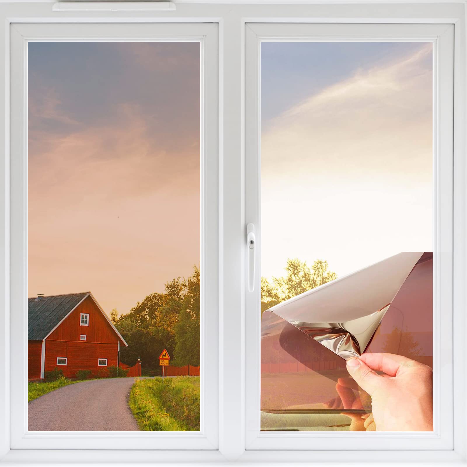 SupBiky Tea Silver Reflective Window Film 44.5x400cm - Privacy & UV Protection-image-bdbaeab6-b09f-4871-bba4-ea430a3ac14b-60072