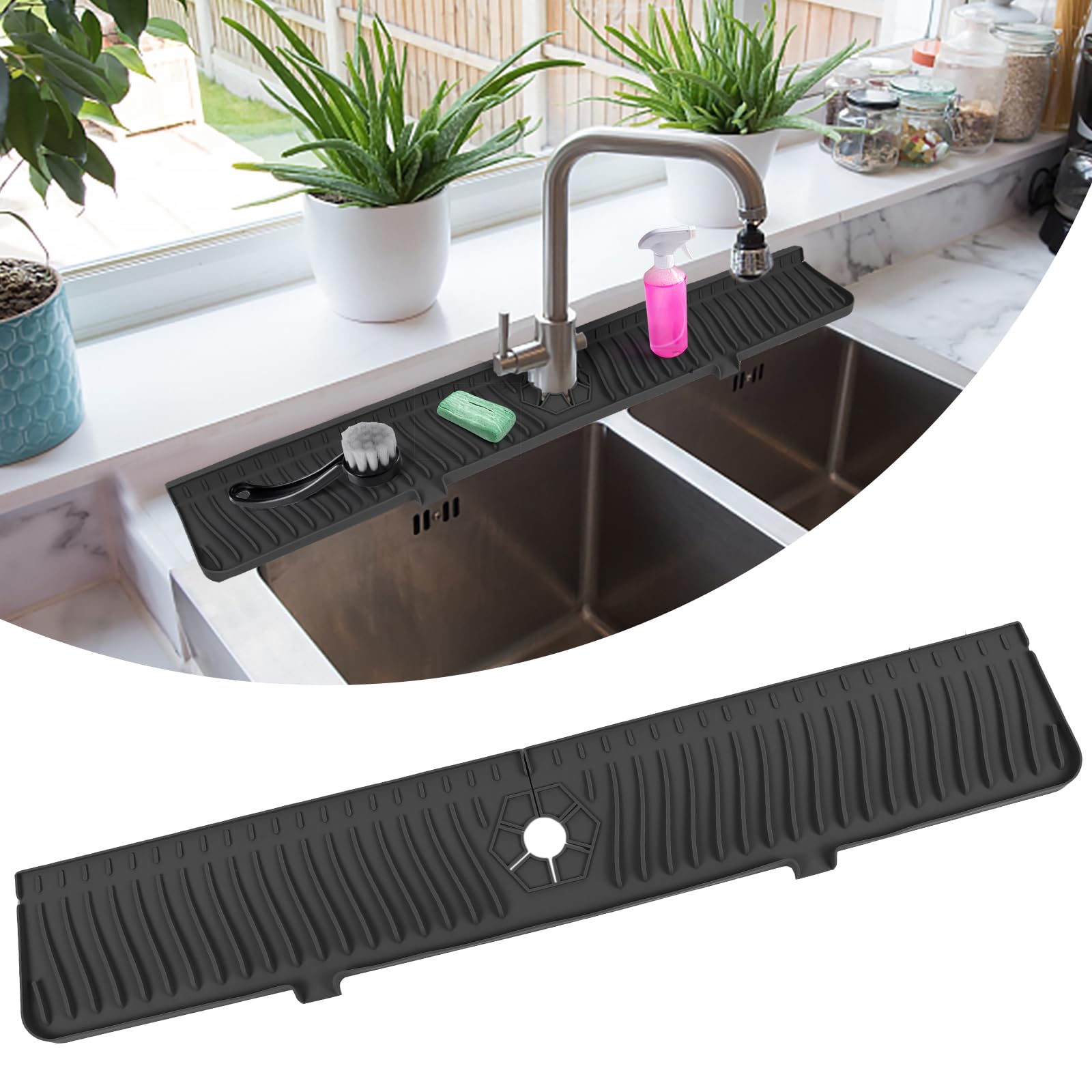 30"x 5.5" Black Silicone Kitchen Sink Splash Guard Mat - Longer Faucet Drip Tray-image-114c780e-ec4e-4b6e-b746-e26082dfe137-53921