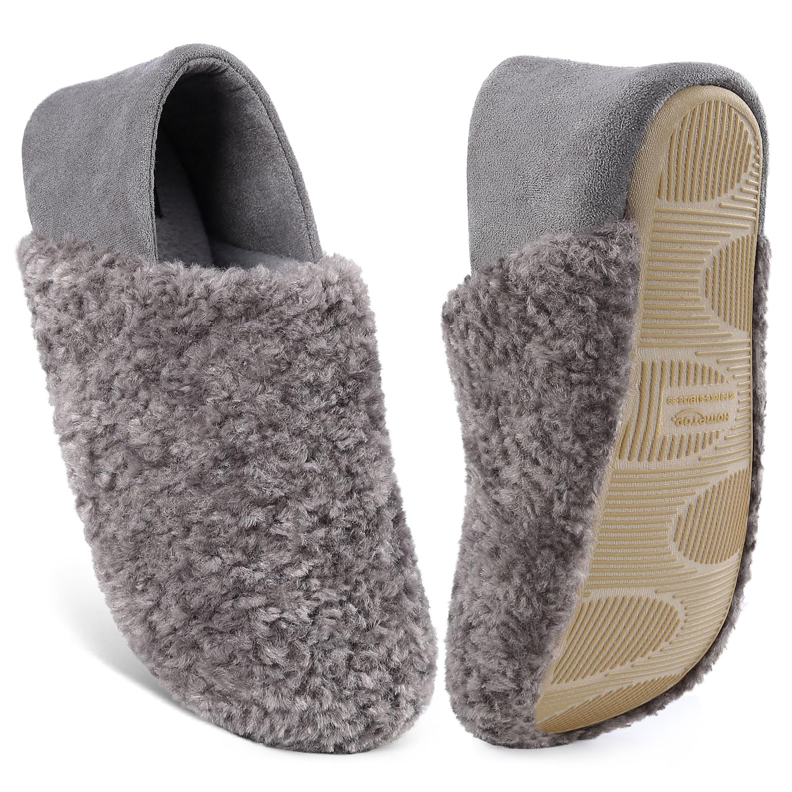 Women's Plush Memory Foam Slippers - Dark Grey UK 7-8-image-eb46dc61-430e-46f0-a864-8205a0c82844-86686