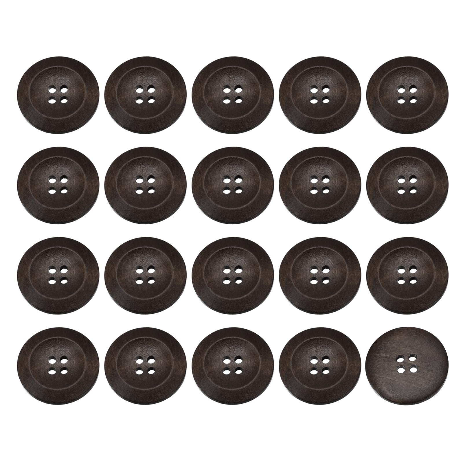 sourcing map Wooden Buttons, Hole Round Wood 50Pcs 30mm(1 3/16") 4-image-b2430ec7-b54b-4958-84e5-cf481a09368e-60395