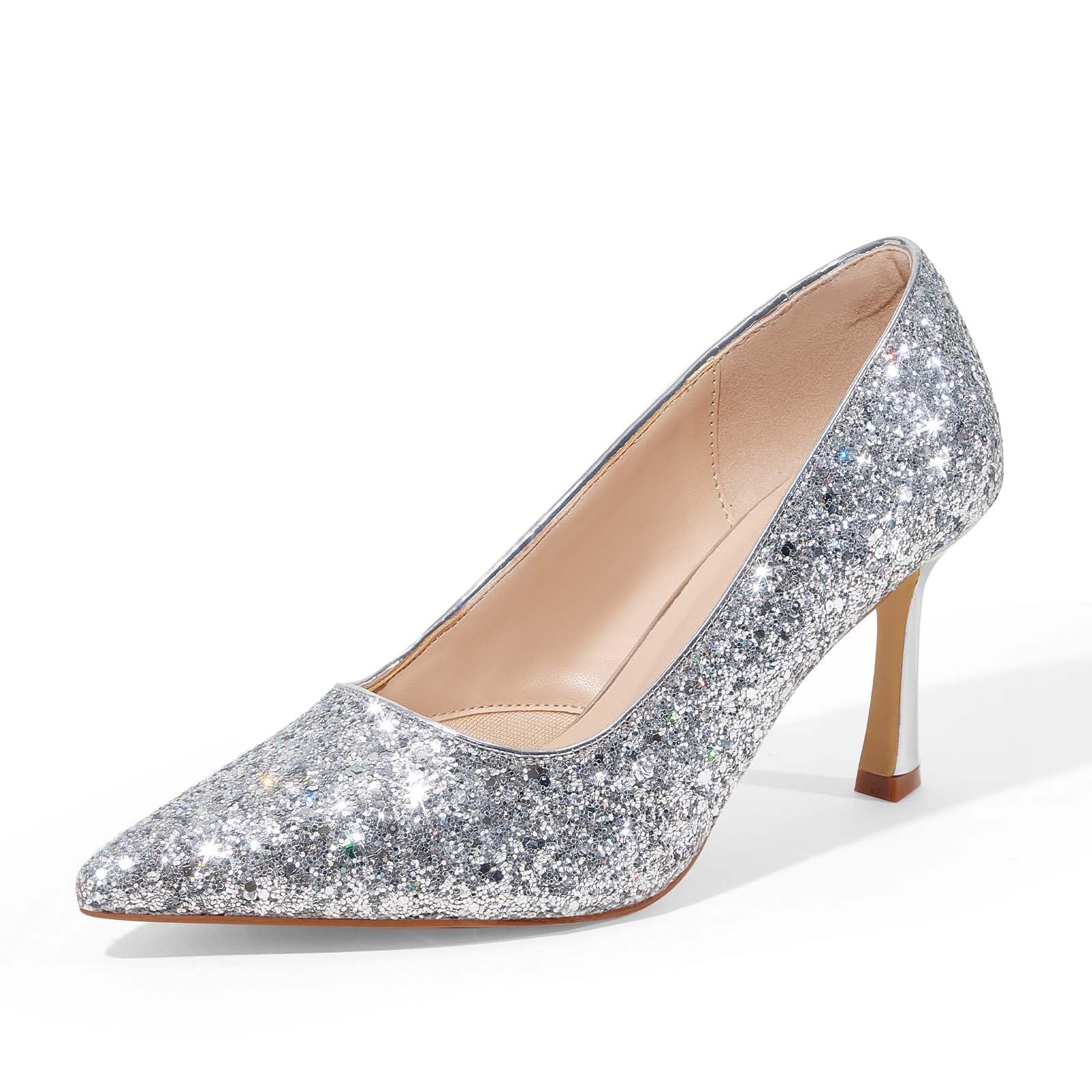 Women's Glitter Stiletto Heels - Silver UK 6-image-d3d8d12a-22a3-4fc0-ba05-0f9a127cd25e-86891