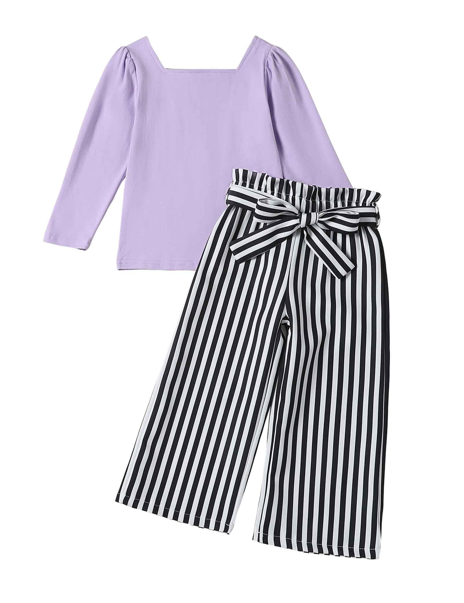 Refein Girls Clothes Set Kids Square Neck Puff Long Sleeve Top 2-7-image-d0872d47-b056-4a33-ac9c-5376ffb92f9e-54829