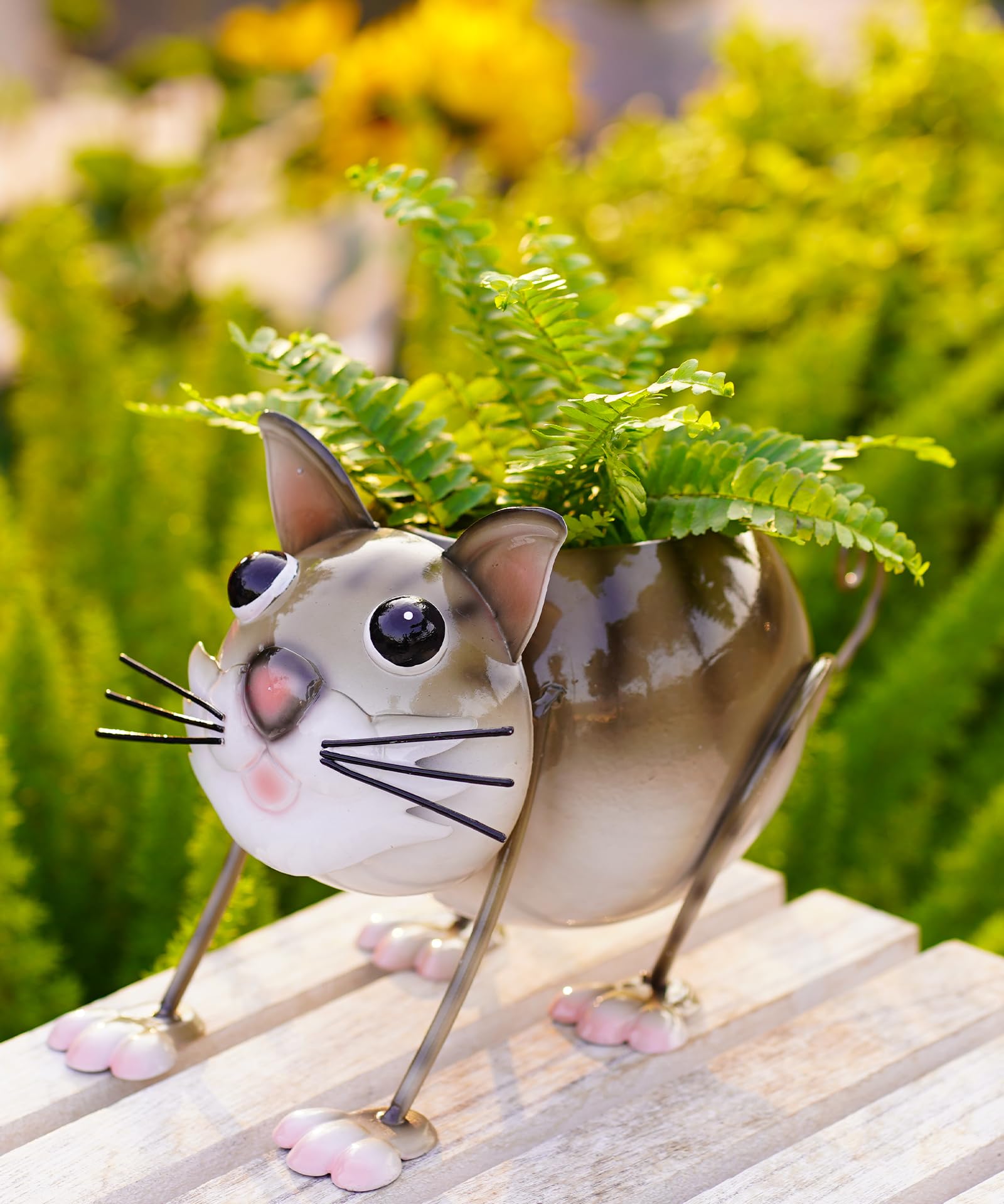 Cartoon Cat Metal Planter - Cat One Size-image-7f46f1a6-02c6-4161-8a57-36dcd8275fcb-108048