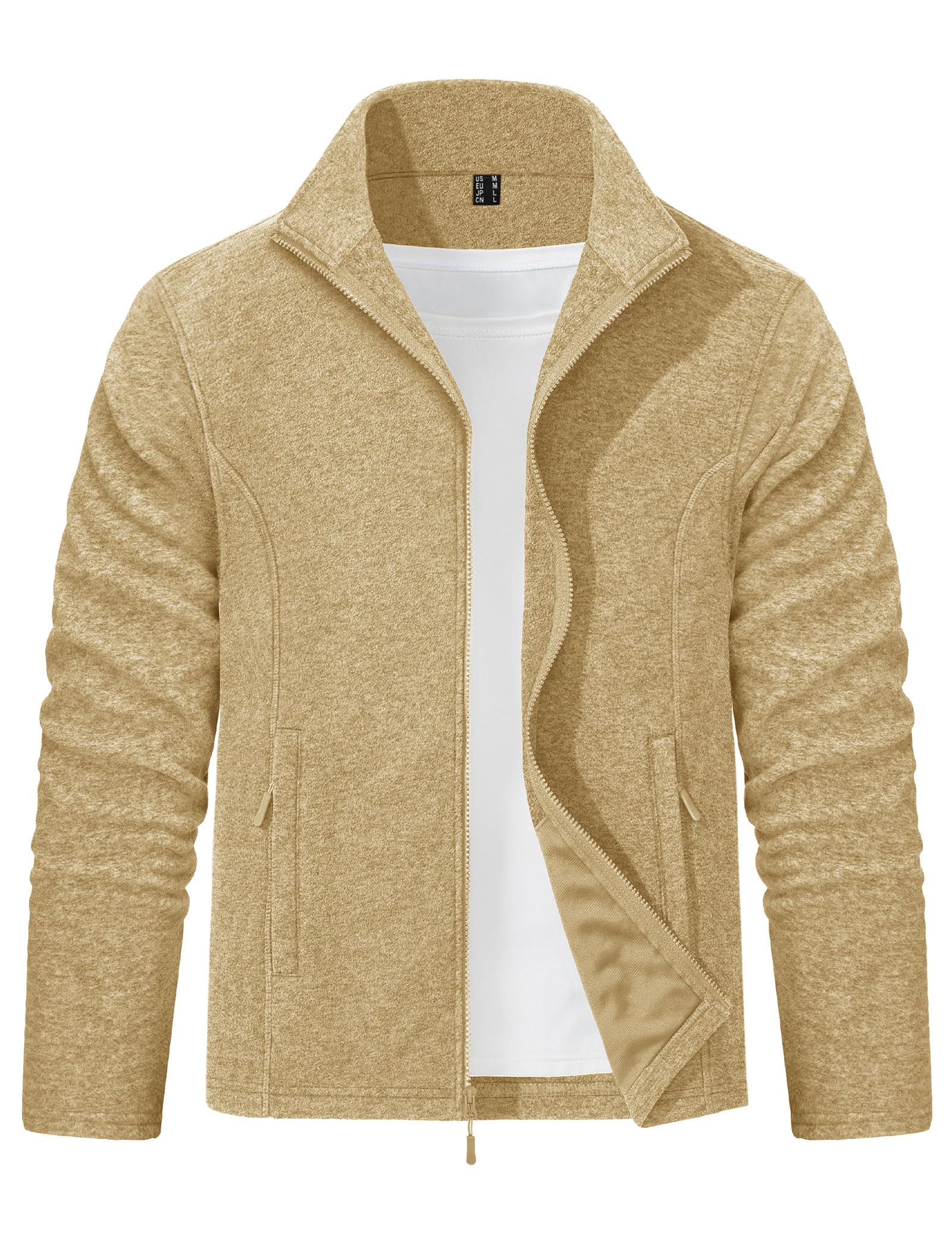 Men's Warm Fleece Jacket - Khaki 3XL-image-e9356f25-a68f-48a2-952a-093e36662054-115940