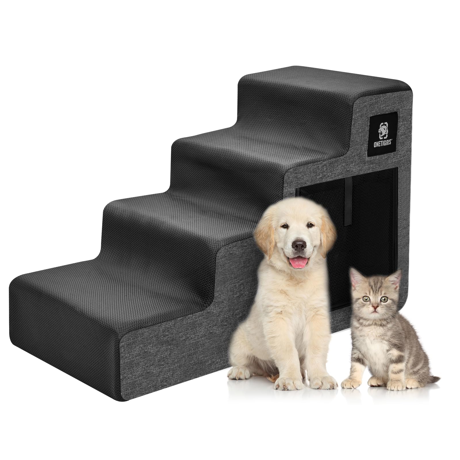 Dog Stairs 3-Step Foam with Removable Cover - Grey L-image-b76d76b7-55d1-4330-9599-b59daf317824-100320