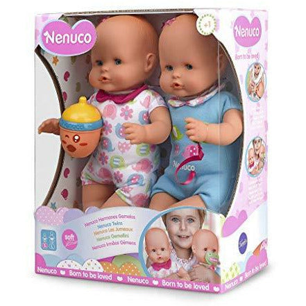 Nenuco-Baby Doll Twins, With Bottle Rattle And Dummy Assorted