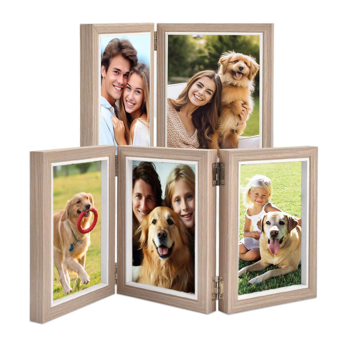 7" Double & 6" Triple Hinged Wood Photo Frames for Wall & Desktop Décor - Ideal Gifts-image-f165a66f-a44e-4bd4-a9a4-050986495640-40449