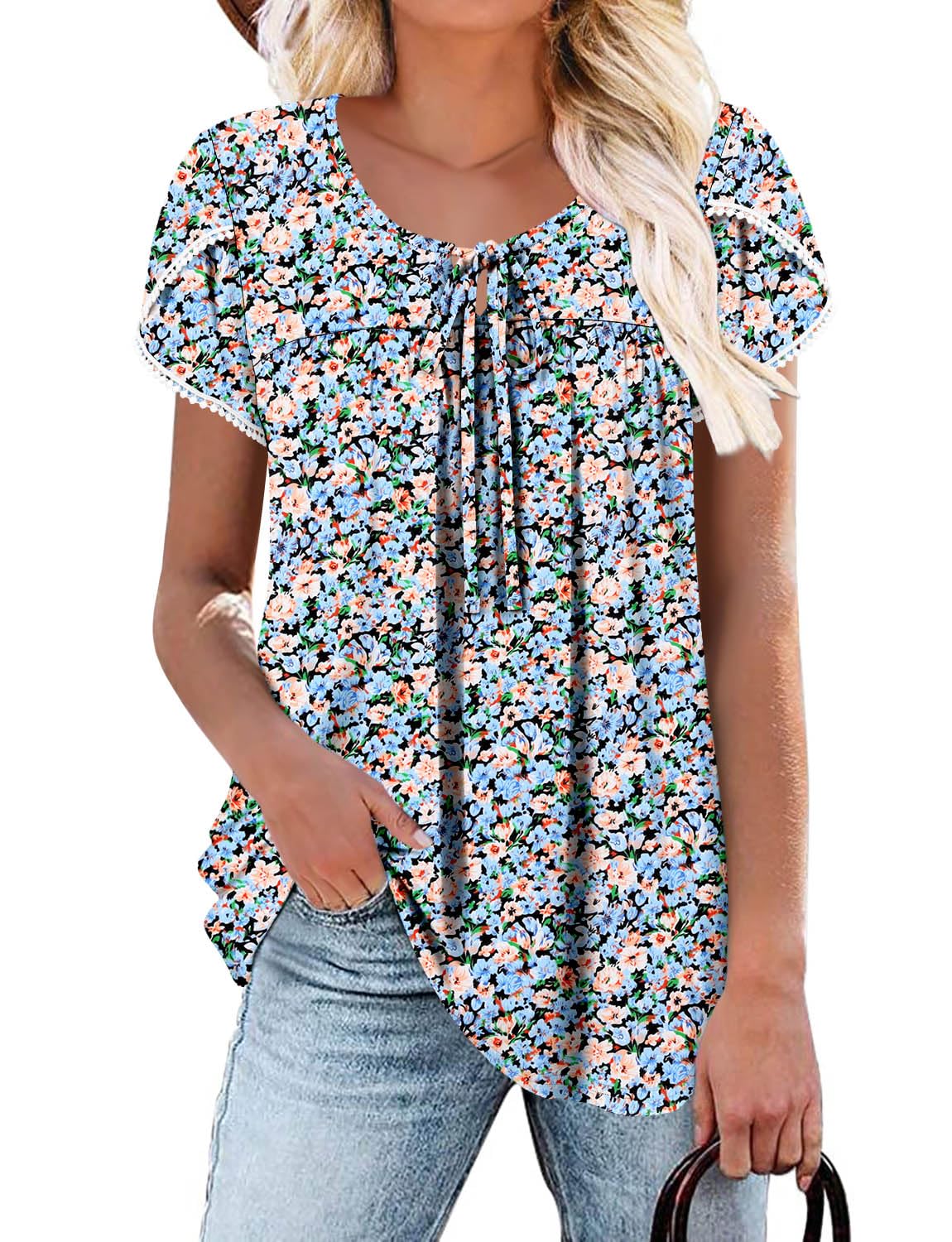 Women's Petal Sleeve Tunic Top - Pale Purple 12-14-image-eb96047d-c0ca-425a-9cf1-51e09fa5c82e-114128