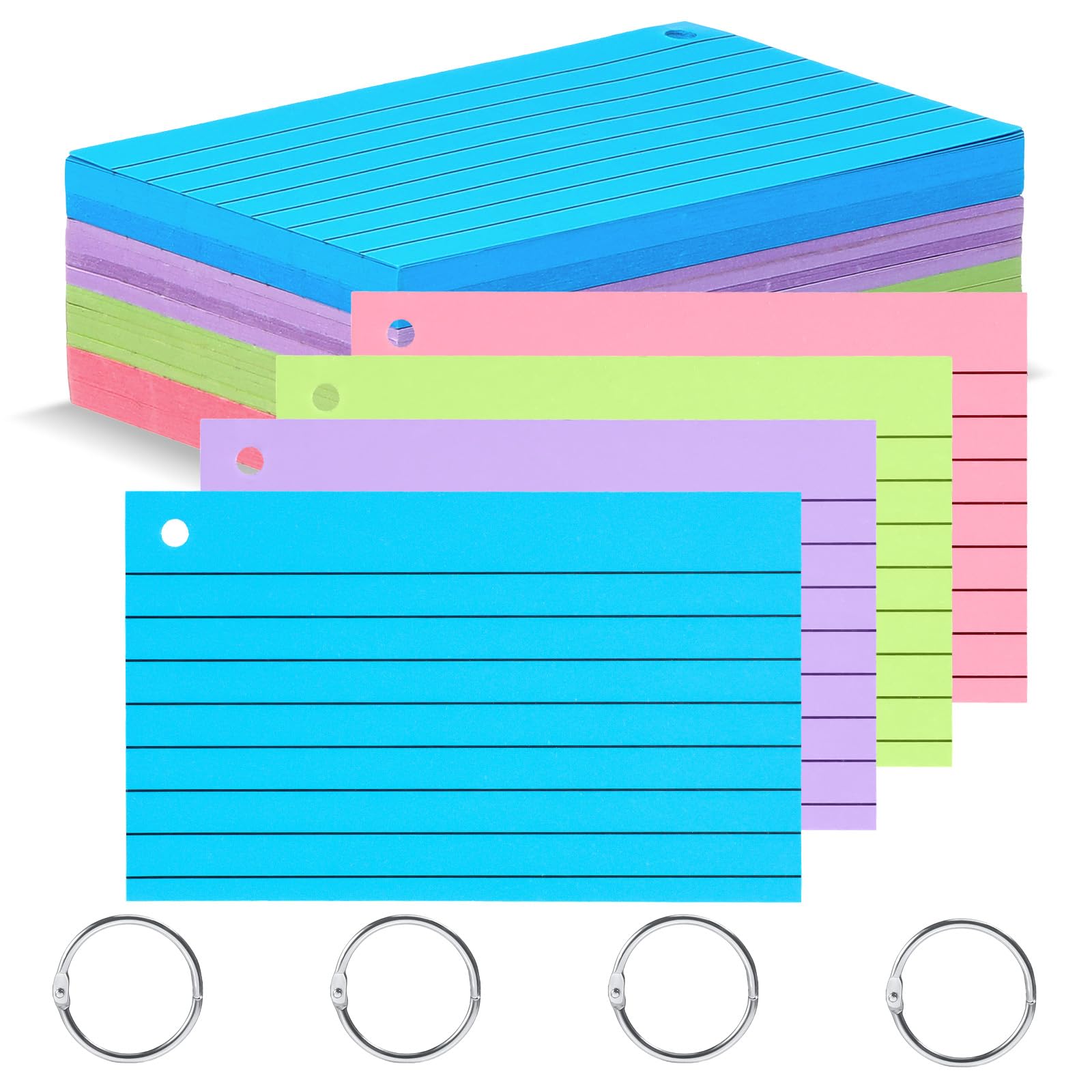 NEWEST Pieces Flash Cards, Revision Cards Ruled 200 3" x 5" Index 4