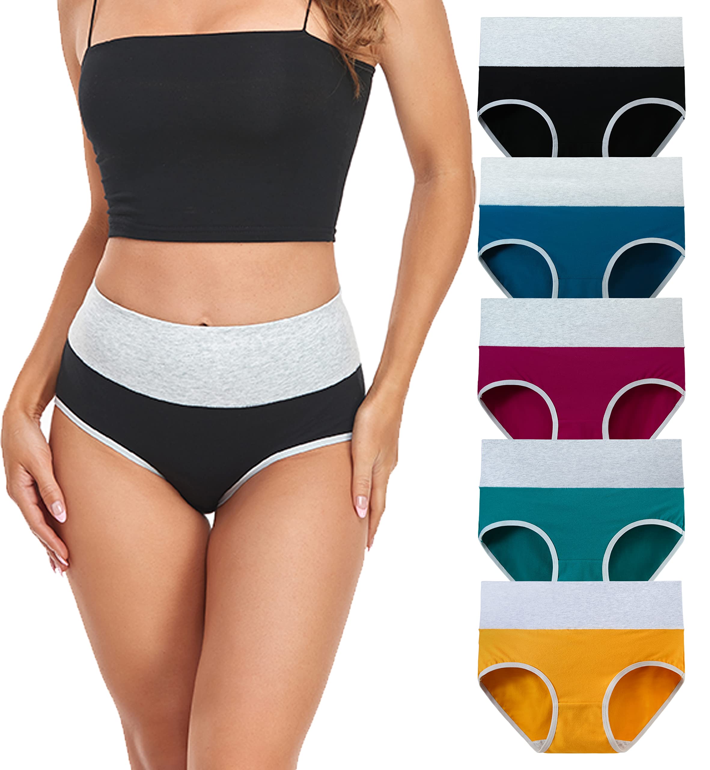 High Waist Postpartum Briefs - UK12 Black/Green/Blue/Purple/Yellow-image-64e51cab-f66a-451b-868c-08ddc359c2b2-80673