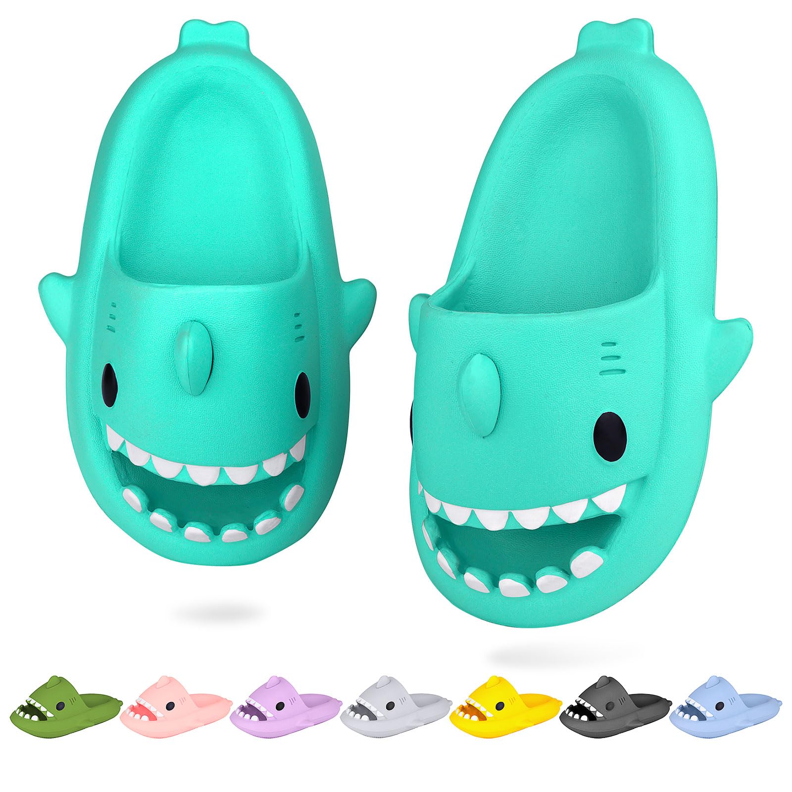 Kids Shark Slippers Non-slip - Mint Green 11/11.5 UK-image-bf3a123c-c5e6-44b3-9f0d-d59fe0515778-105943