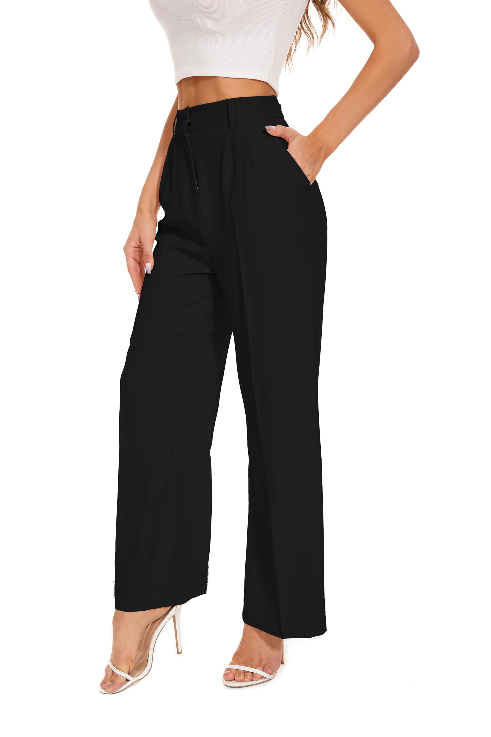 Women's Wide Leg Trousers - Black L Short-image-ad425fec-23f5-4528-acfd-4ebea5ec3385-104766