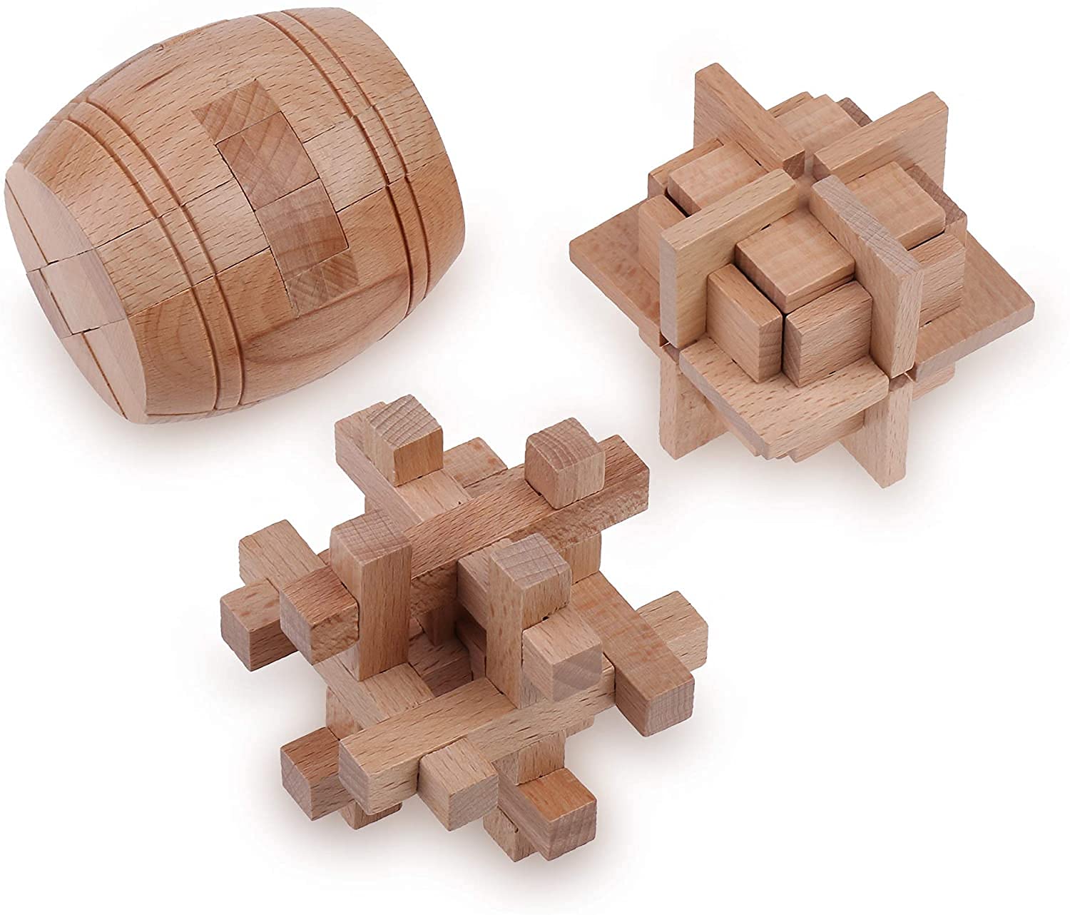 Wooden 3D Brain Teaser Puzzle Set - Brown 1-image-faf1b426-d392-4e15-bdef-234c92f0e921-2290