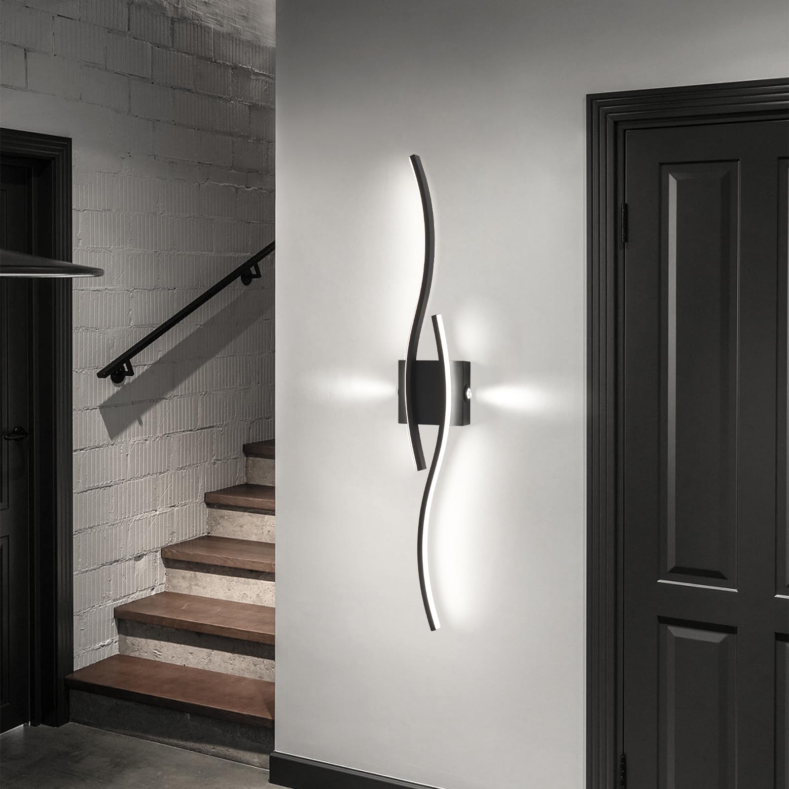 LED Wall Sconce Wave Bar - Black 80cm Cool White-image-ae370ec2-2abe-4f6e-8ab1-38b9281c800d-109010