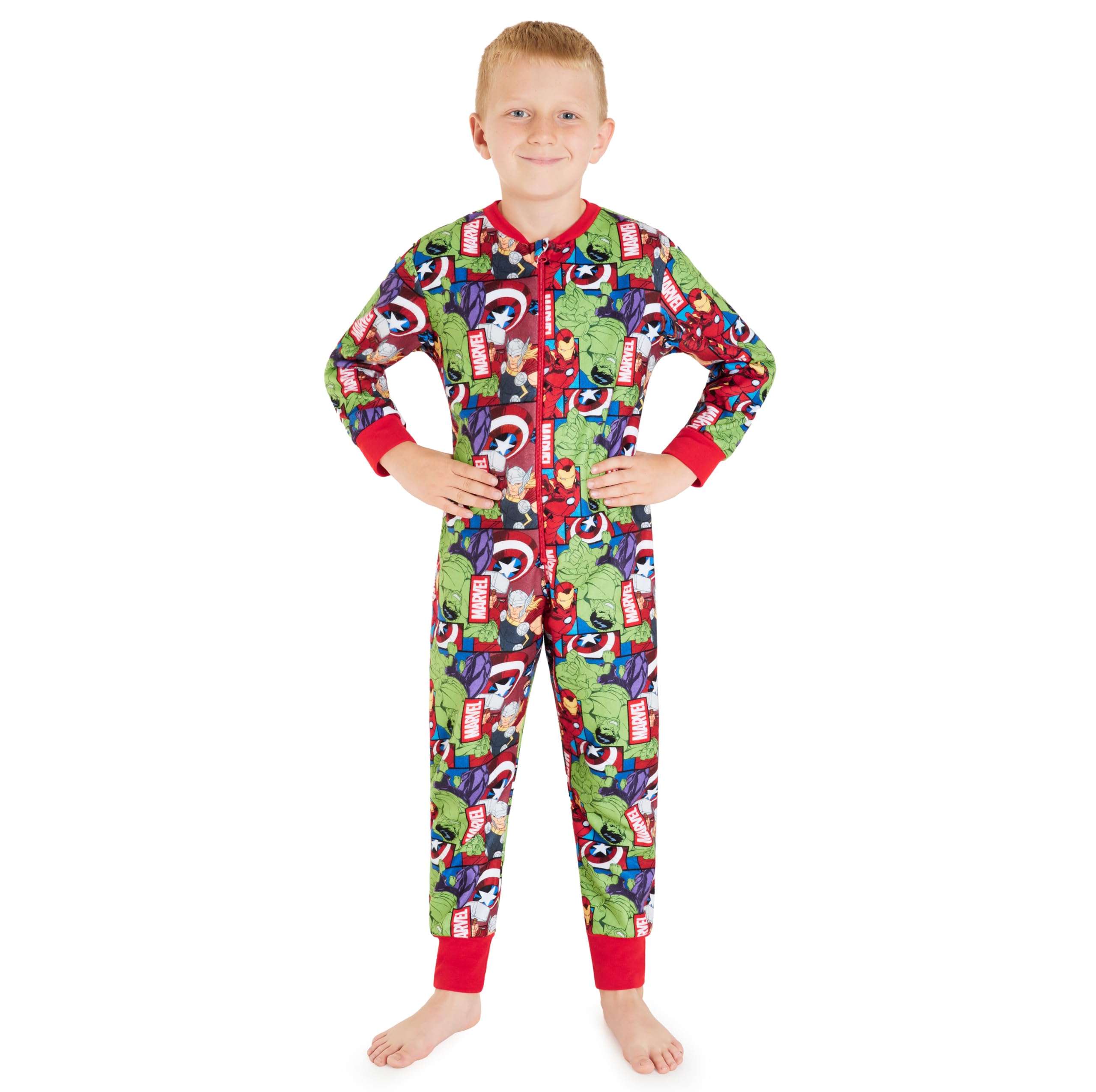 Marvel Boys Fleece Onesie – Multi Avengers 5-6 Years