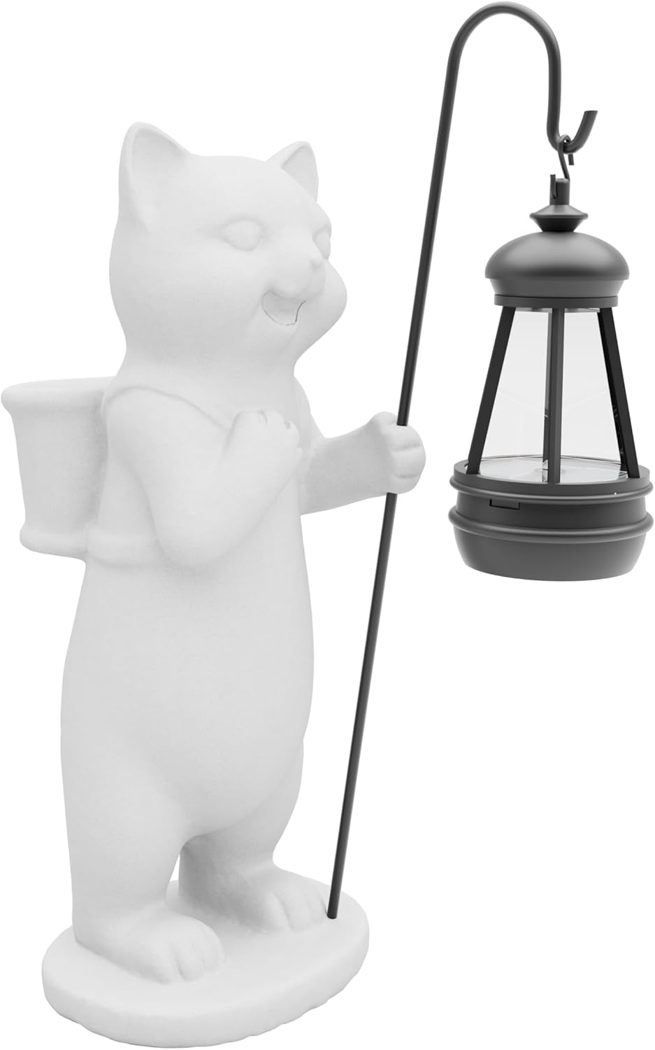 Solar Powered Garden Cat Figurine Light - White 10 Inch-image-8b7117b6-8c71-435a-b2c5-a2b90319c834-94296
