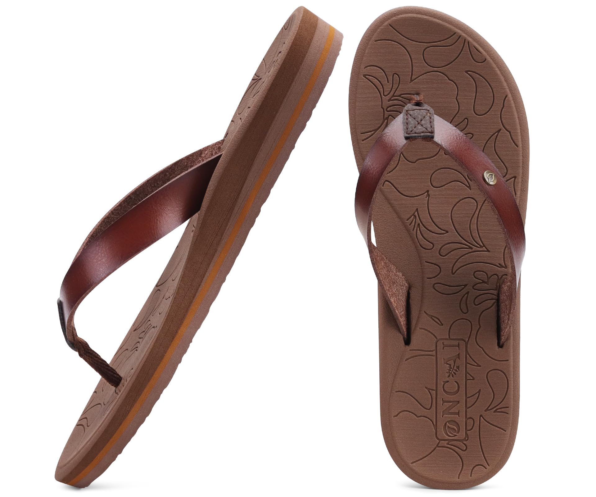Women's Arch Support Flip Flops - Brown UK 3-image-4880a61d-c360-45b7-a3e3-8671e555801f-105663