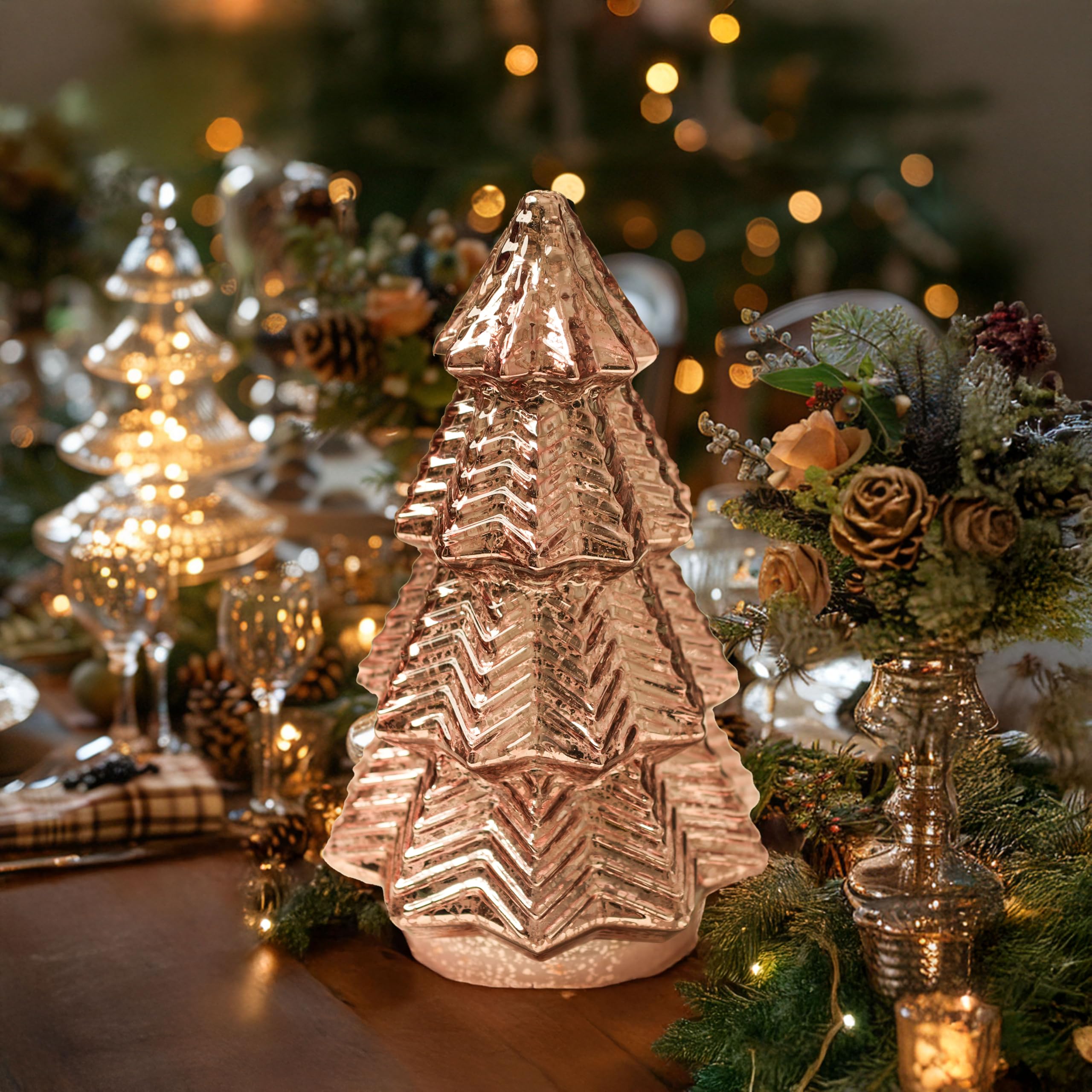 LED Glass Christmas Tree - Rose Gold 20.3cm-image-e8522498-f2c9-4e44-9308-9ec838d2d0a3-82446