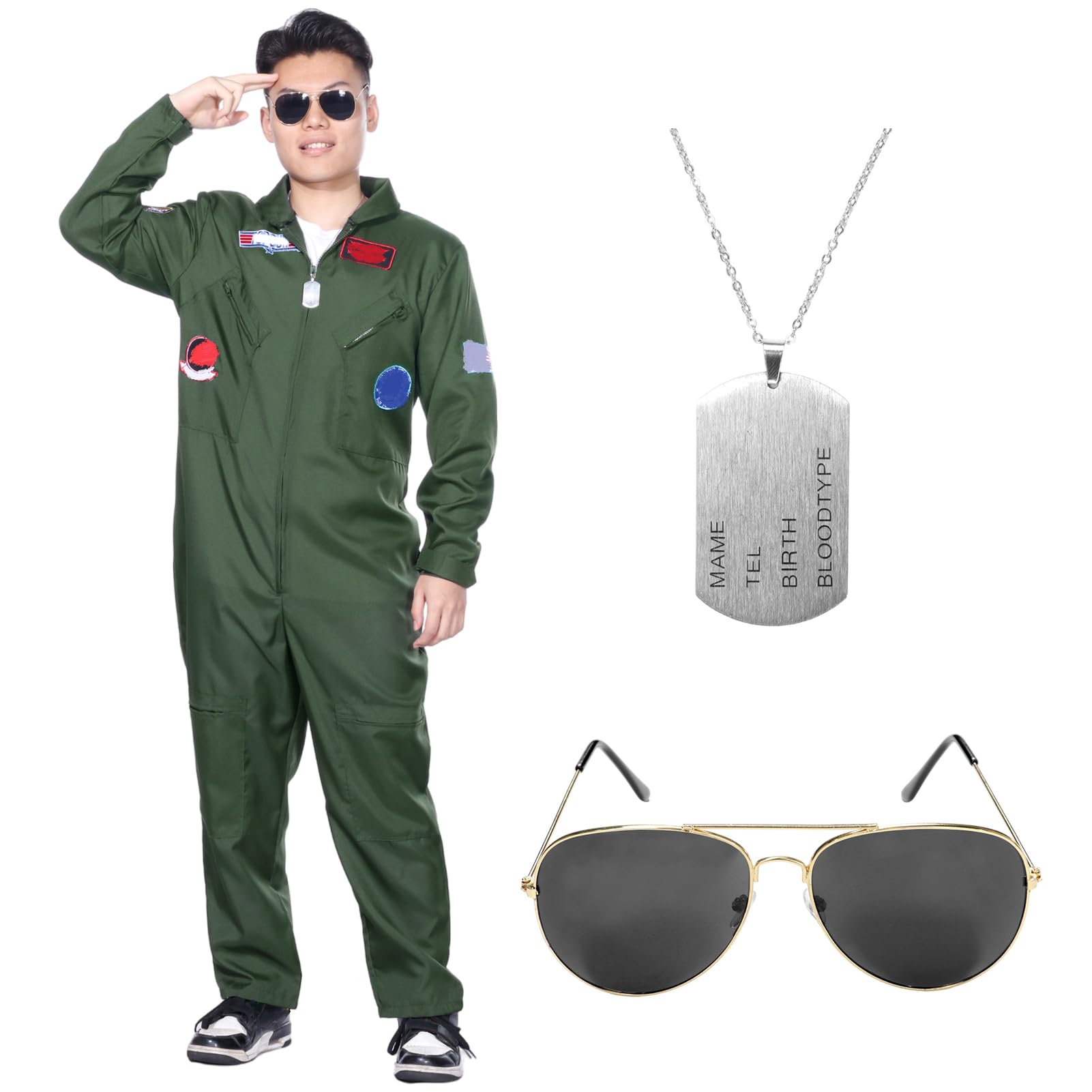 Men's Pilot Flight Suit Costume - Green XL-image-d7b7d389-9f9a-4772-a741-f295d69d1b56-113593