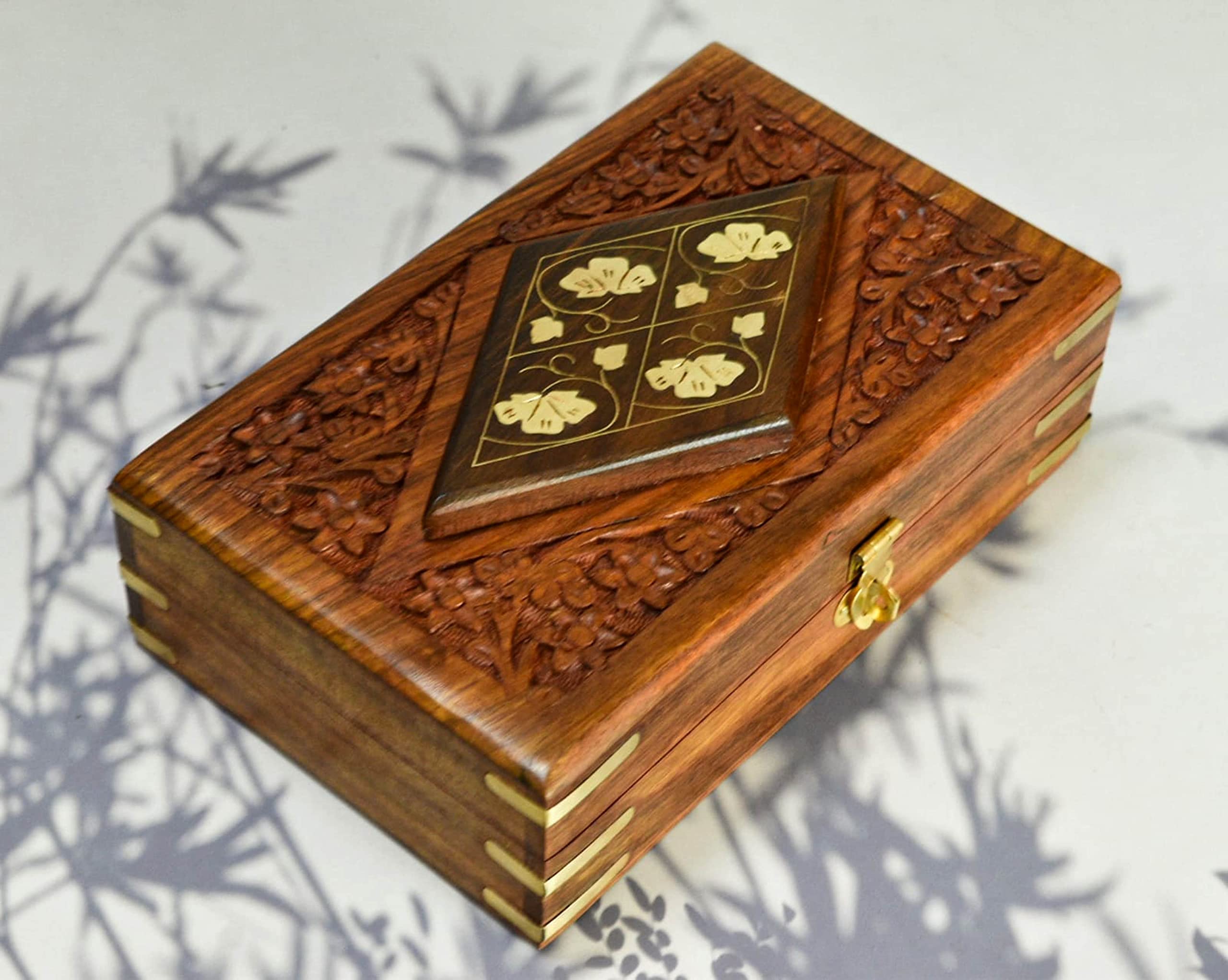 Wooden Hand-Carved Jewellery Box - Design 16-image-8e33aae7-5adc-475a-a3e6-5519a56e71f3-110832